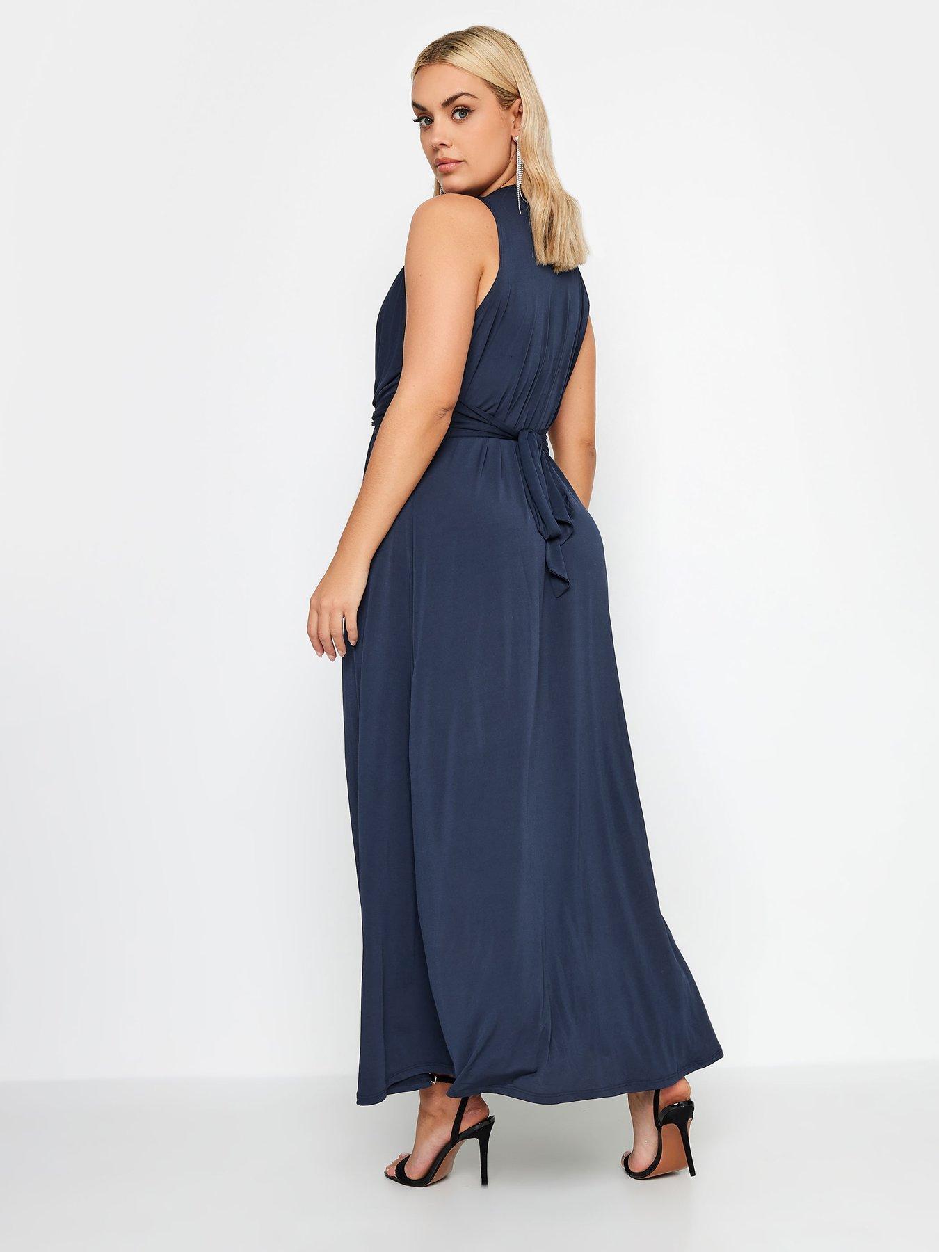 Yours Curve Knot Front Maxi Dress - Blue | Very.co.uk