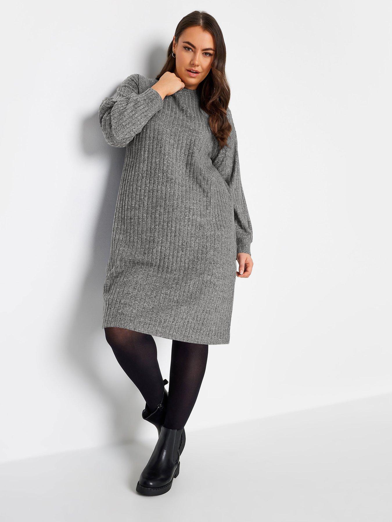 Superdry Cable Knit Mock Neck Jumper Dress - White