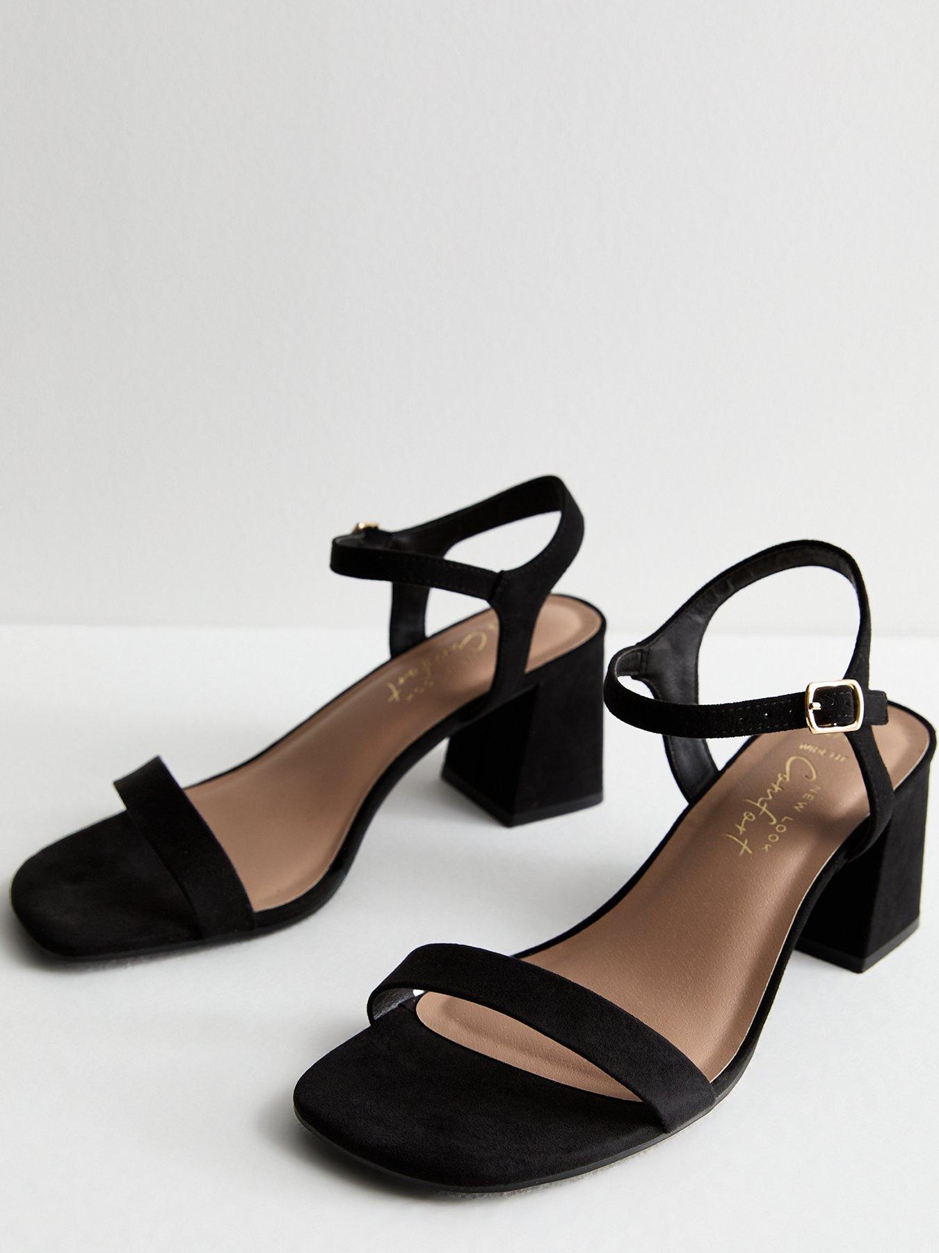 New look black low heel sandals hotsell