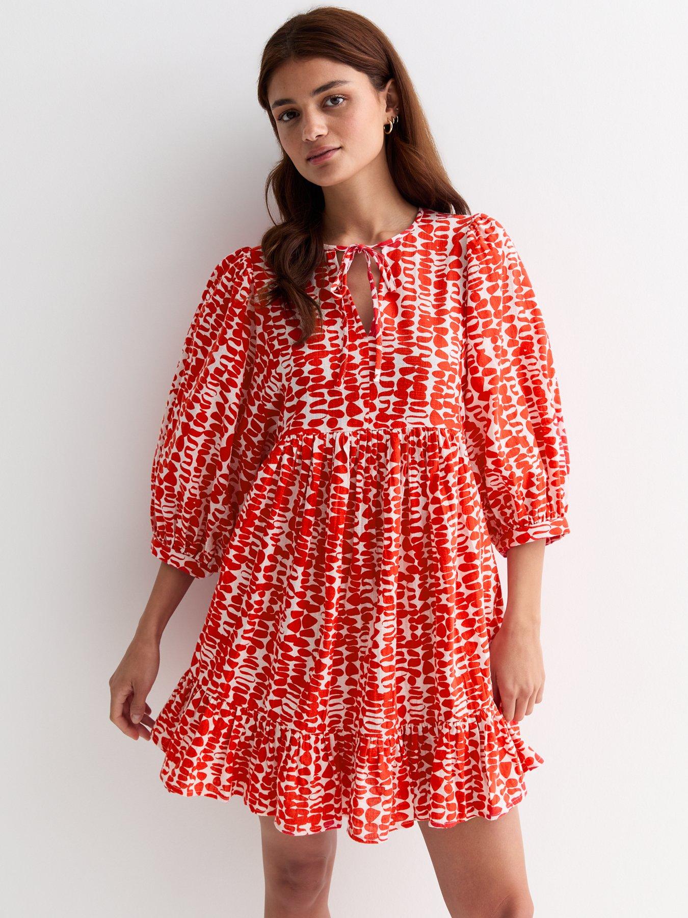 Short Smock Dress Red main image 1