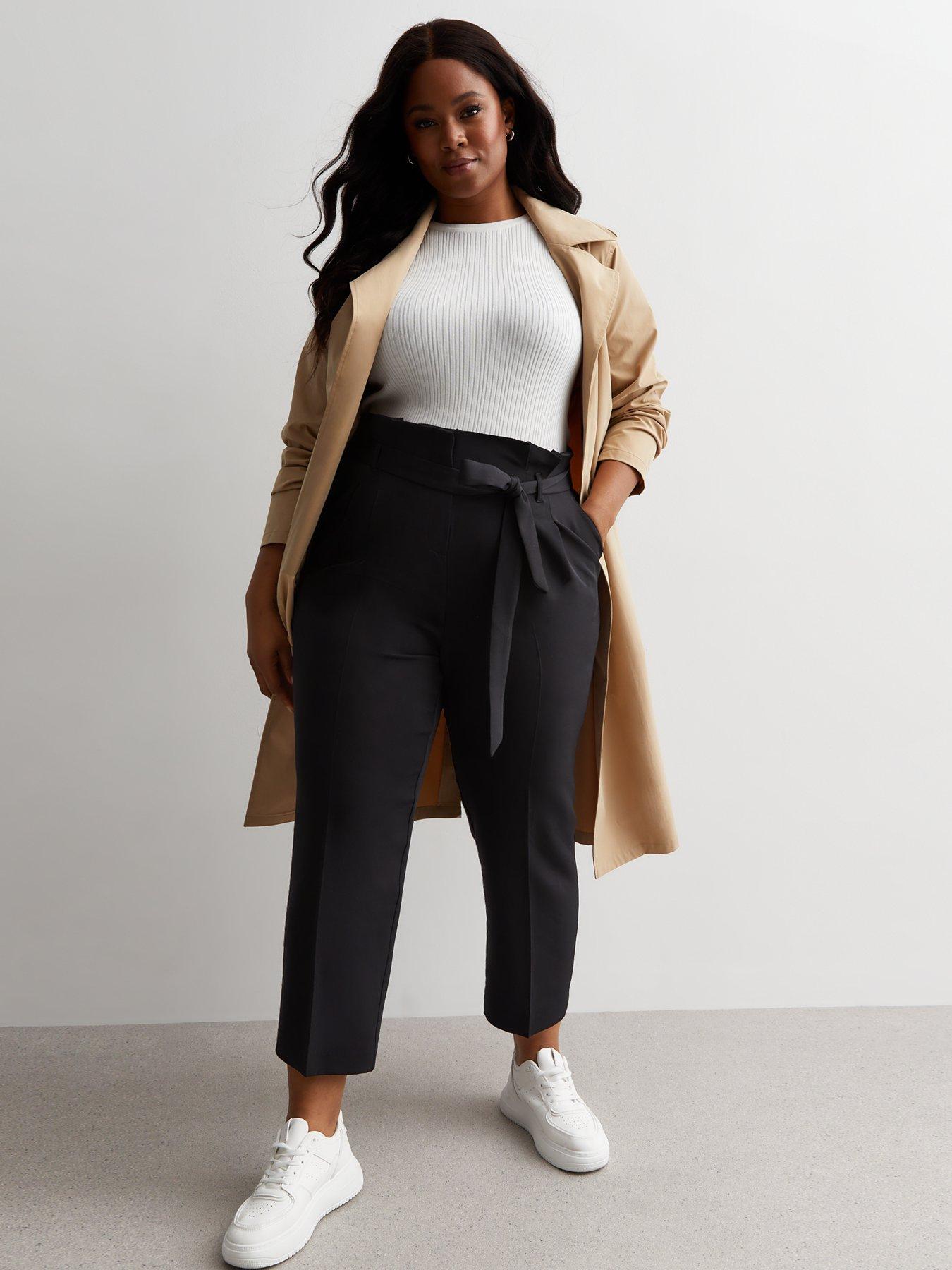 New Look Curves CURVES FORMAL WIDE LEG - Cargo trousers - black - Zalando.de