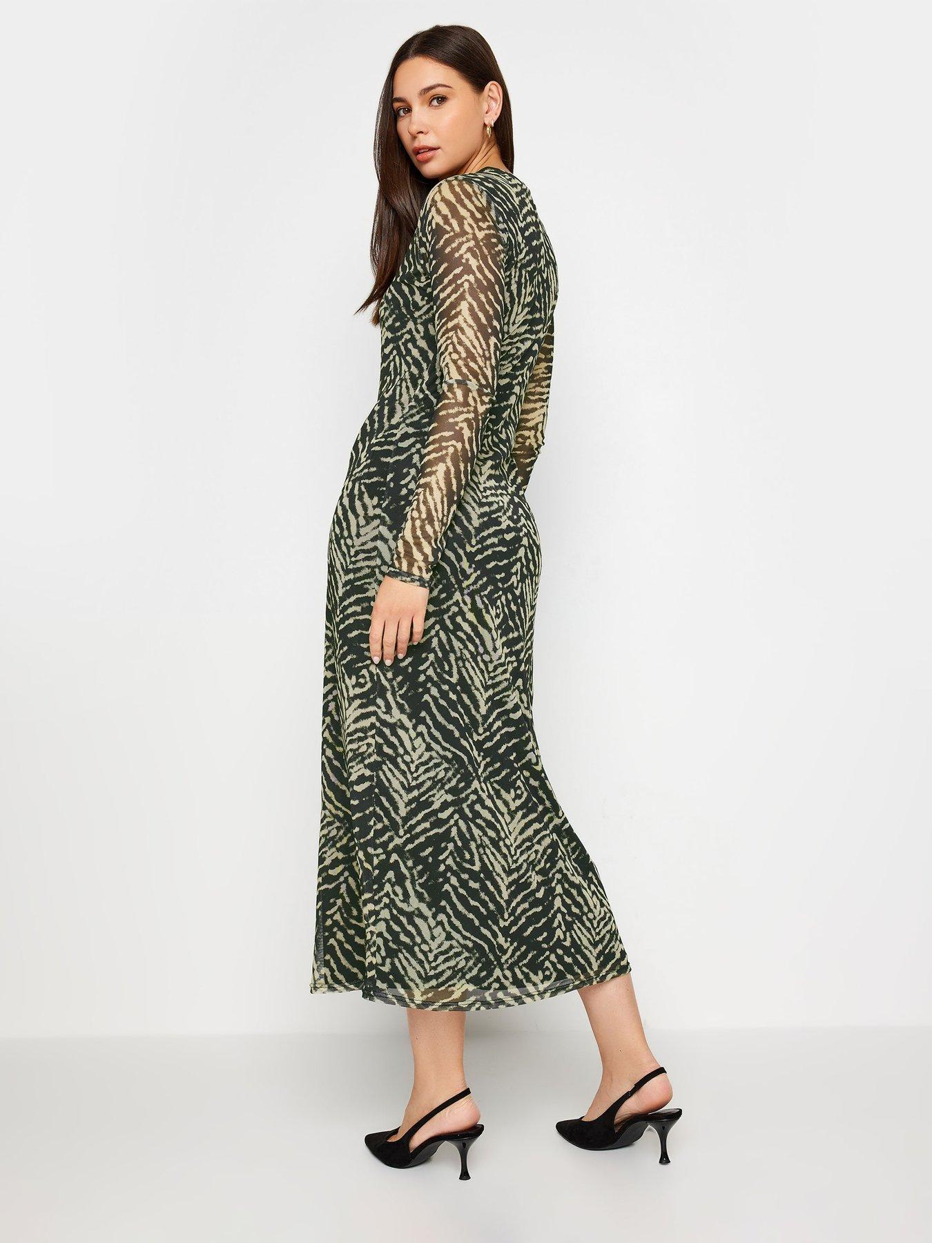 Long Tall Sally Tall Mesh Abstract Long Sleeve Dress