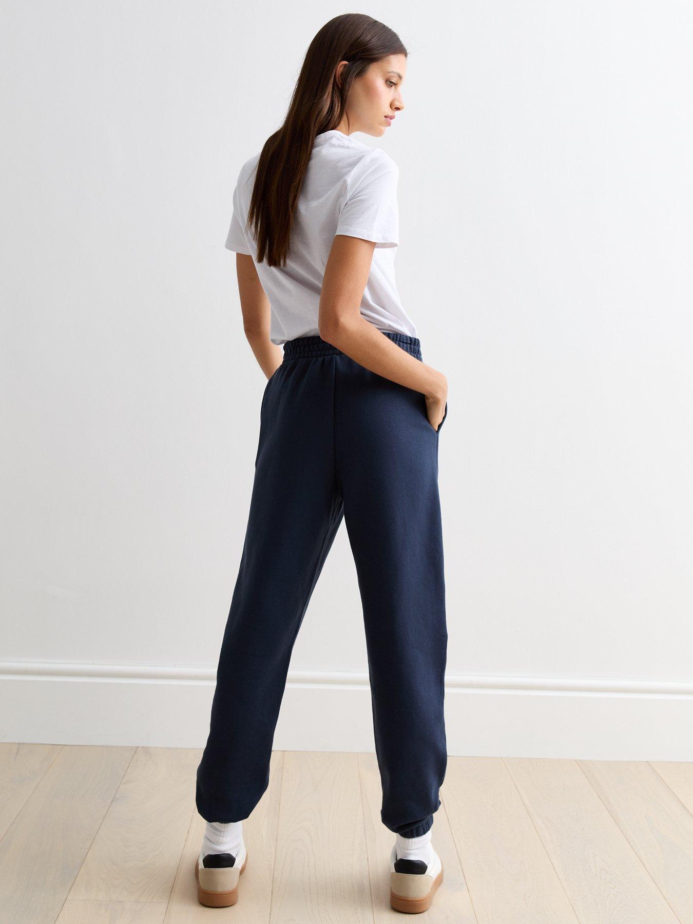 Navy cuffed joggers online womens