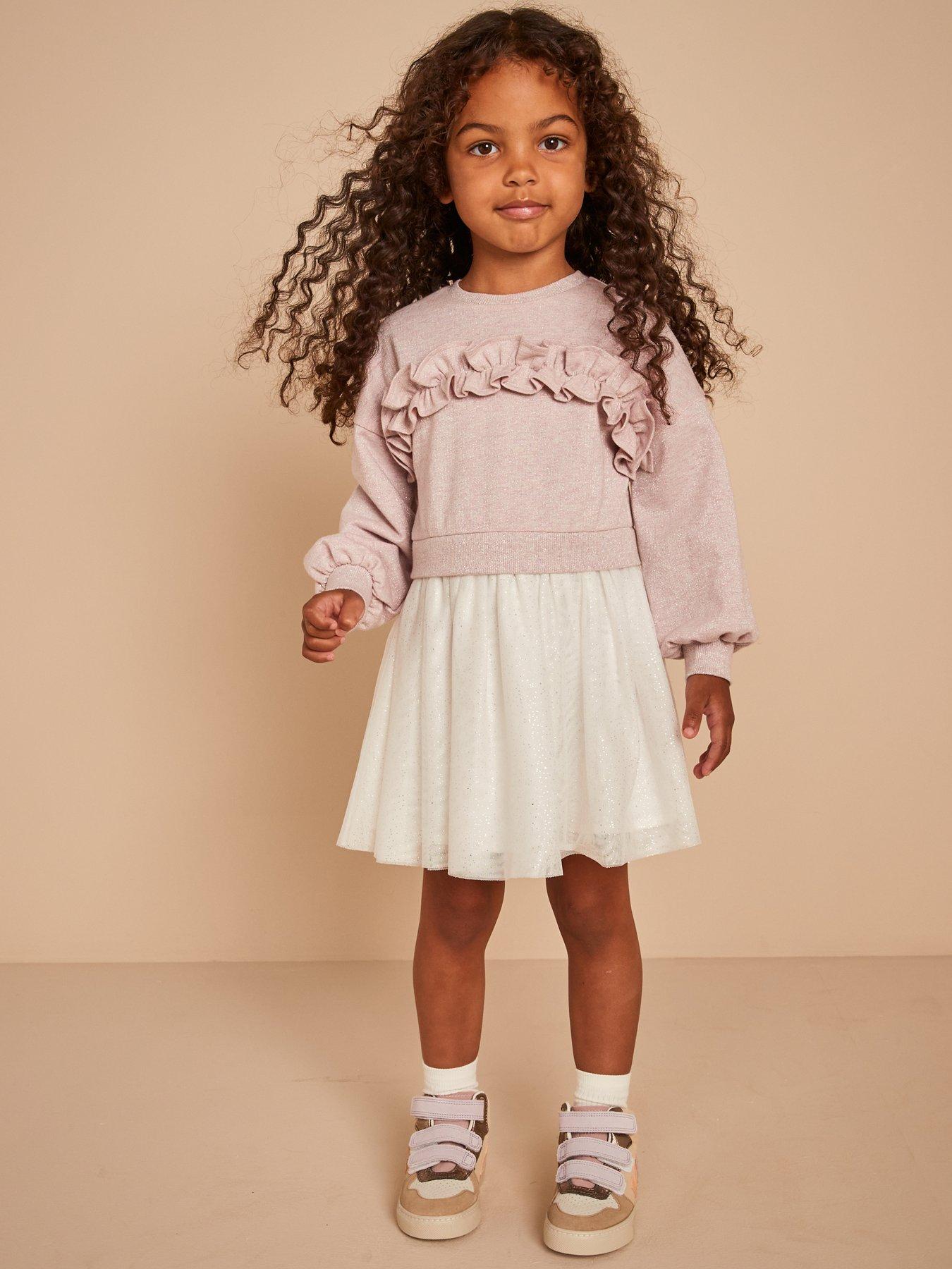 Mini V by Very Girls Frill Sweat Dress Multi Very