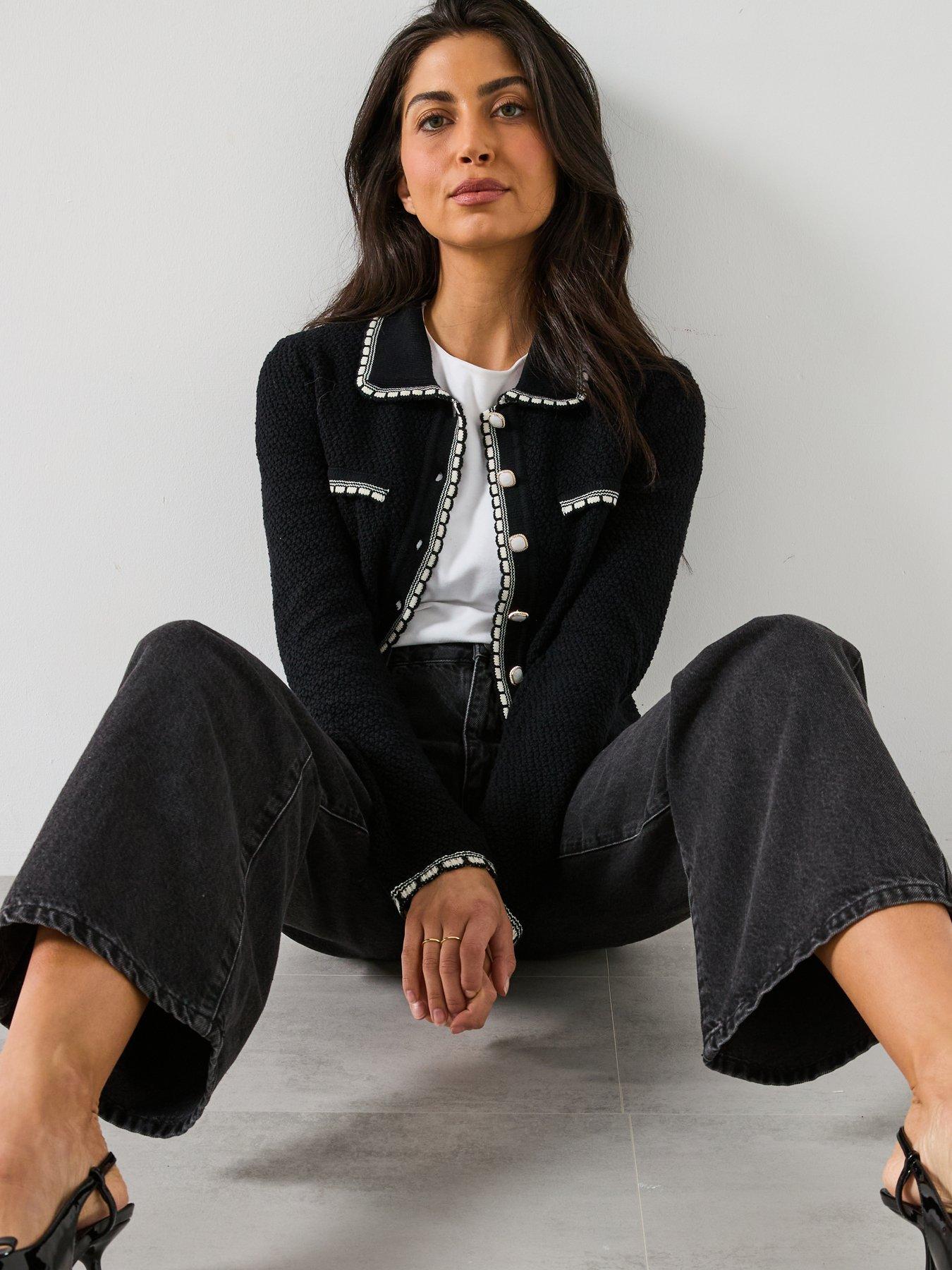 Image 6 of 6 of New Look Washed Black Adalae High-waist Wide Leg Jeans