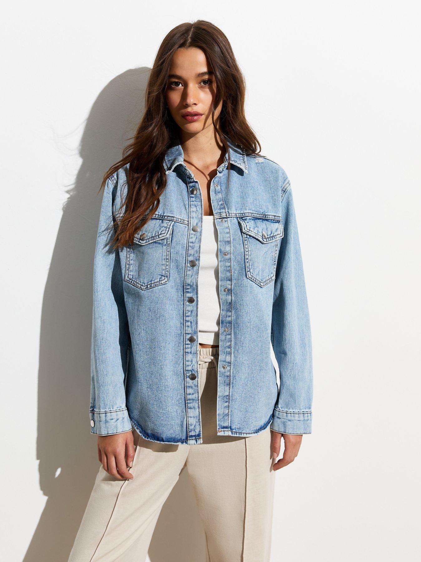 New Look Denim Overshirt - Pale Blue | Very.co.uk