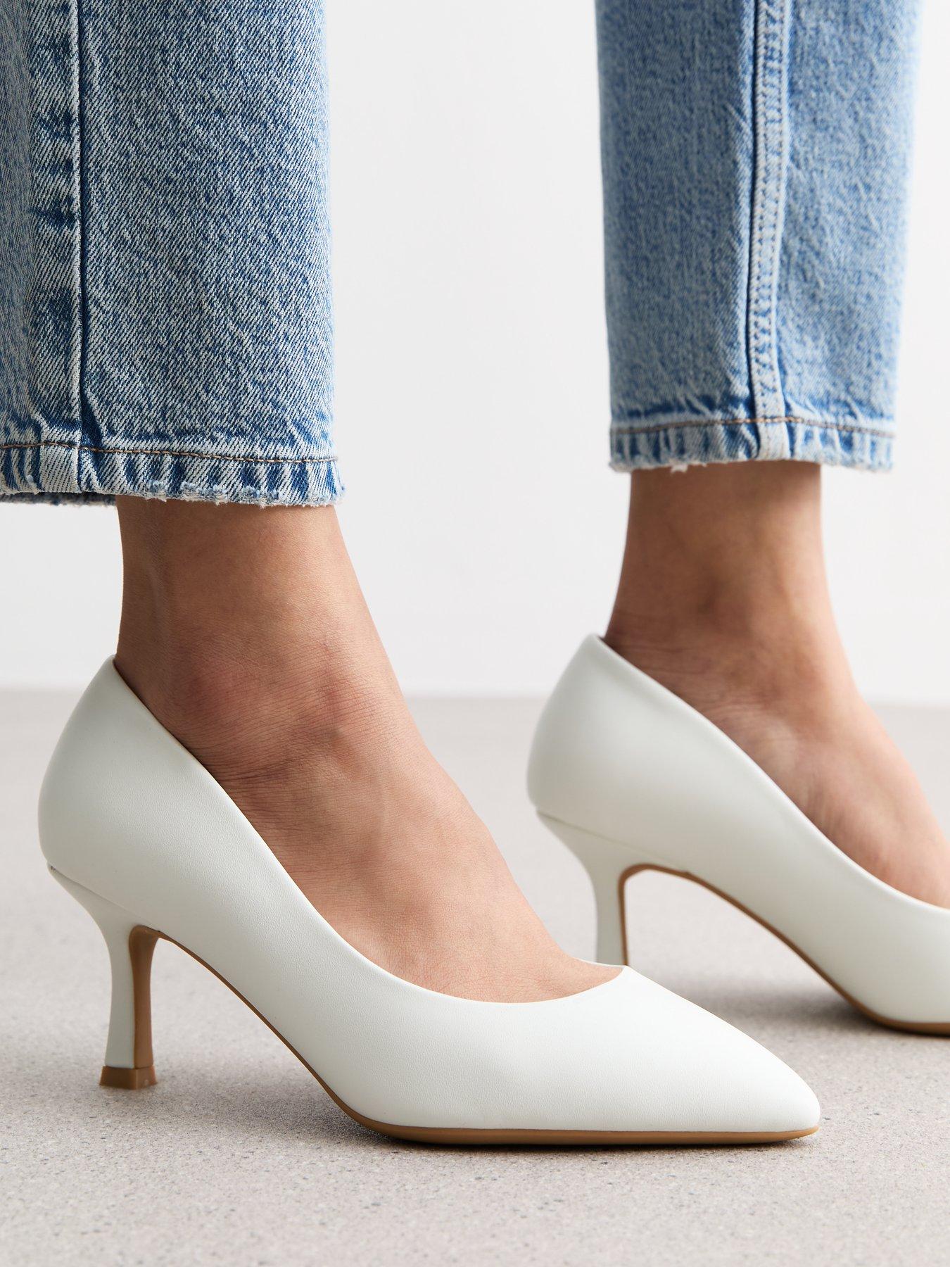 Fashion white court heels uk