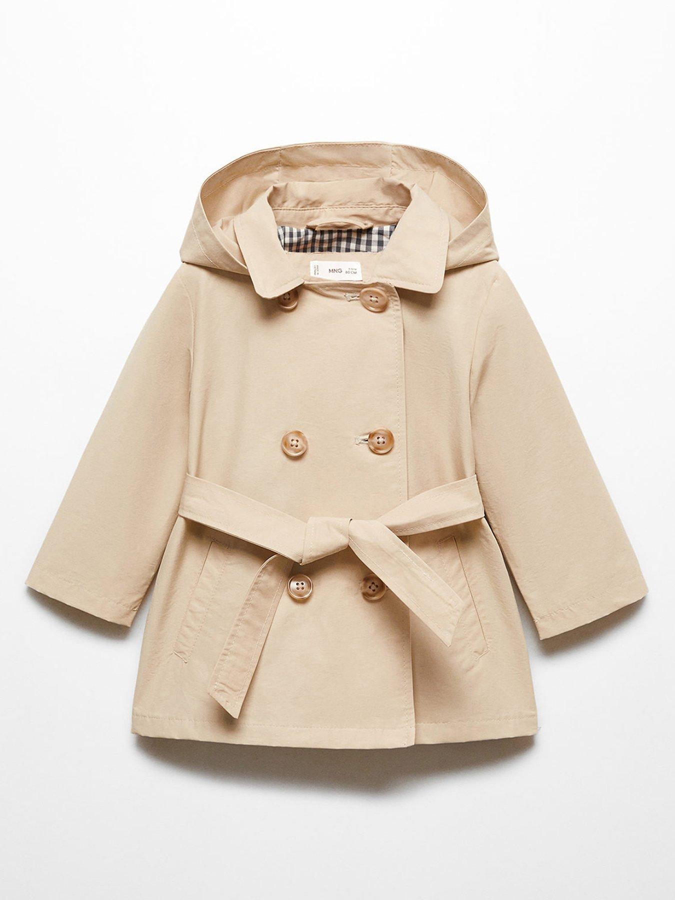 Girls hooded hot sale trench coat