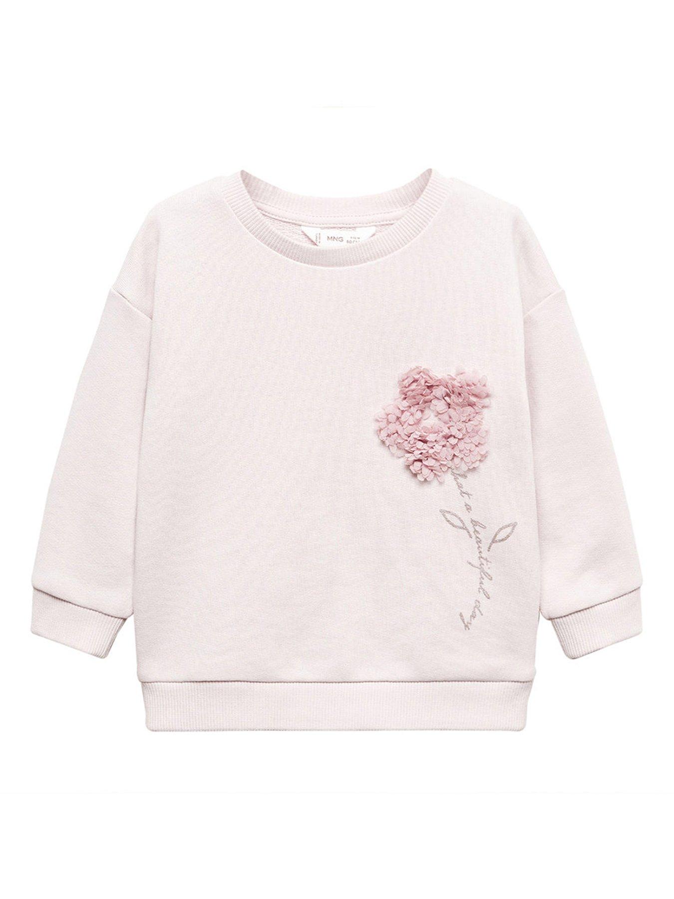 Mango Younger Girls 3d Flower Sweat Top - Light Purple | Very.co.uk