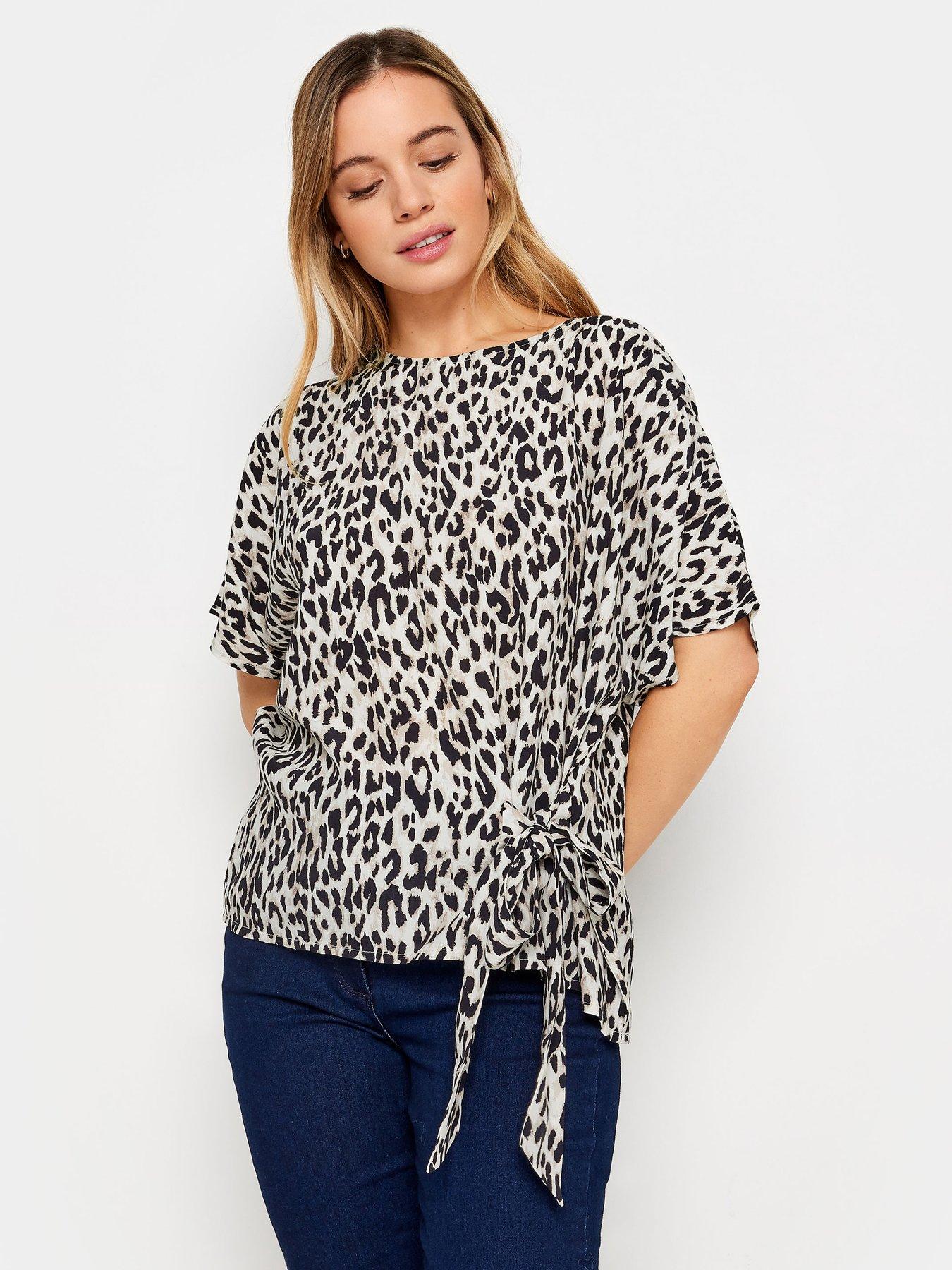 M&Co Petite Petite Natural Animal Tie Side Top