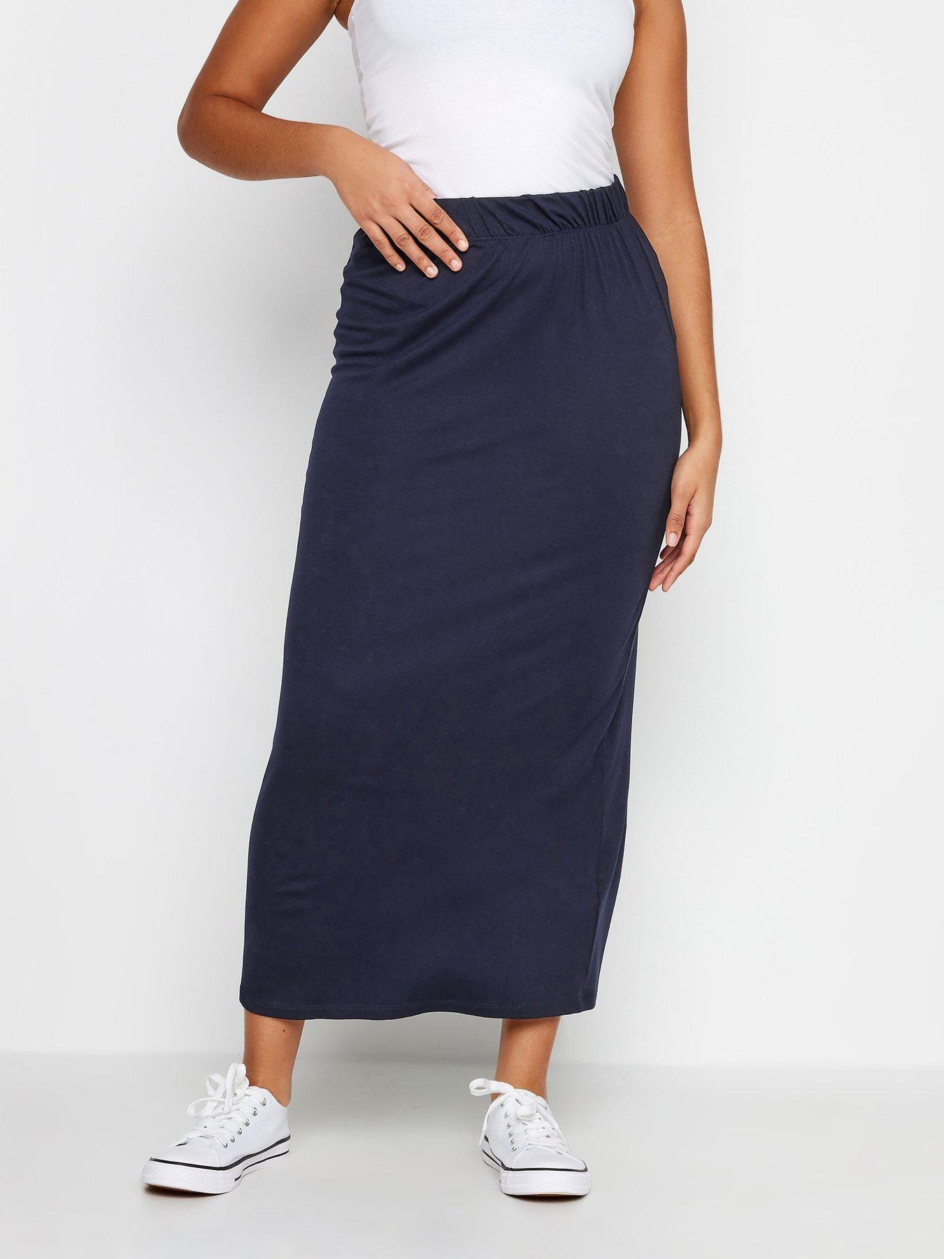 Navy Tube Maxi Skirt