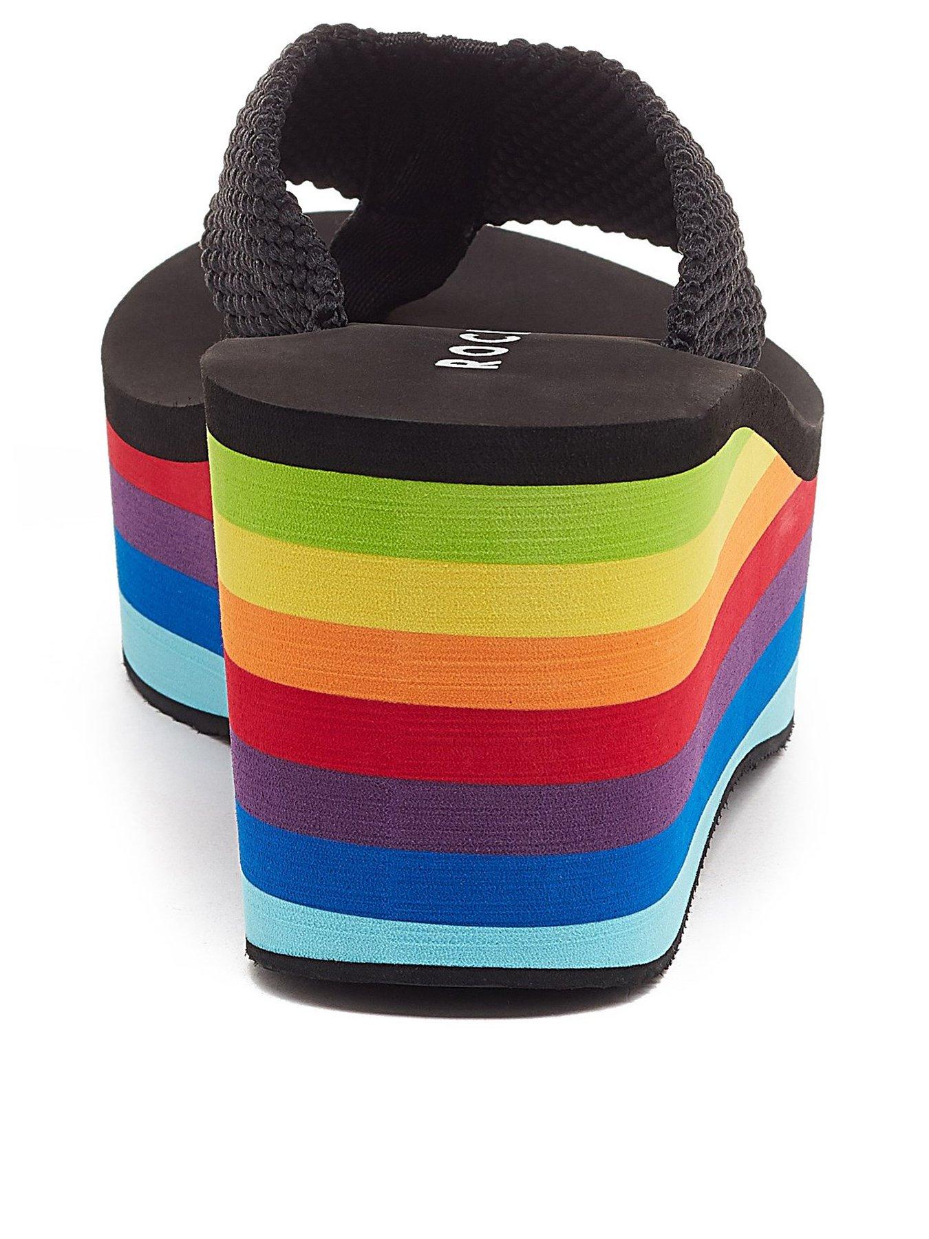 Rainbow platform flip flops store