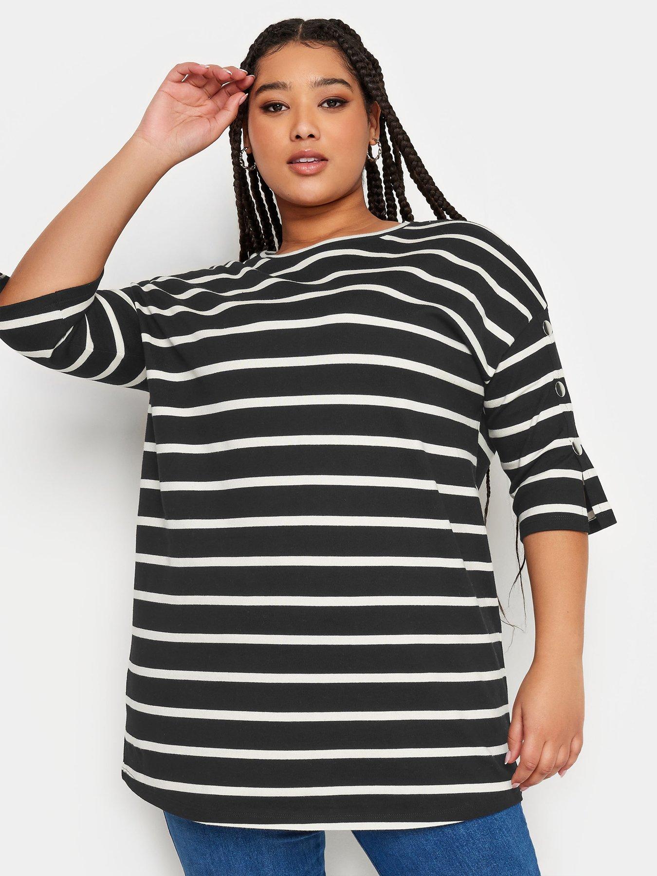 Long Tall Sally Cotton Scoop Neck Tee Stripe