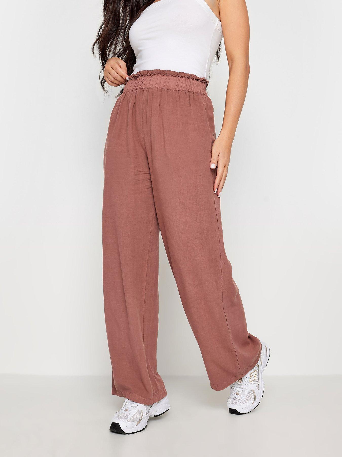 Petite red clearance wide leg trousers