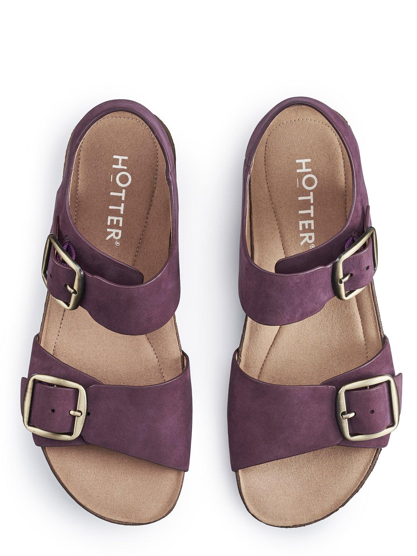 Hotter Sandals Nubuck Standard Tourist Ii - Damson-nb | Very.co.uk