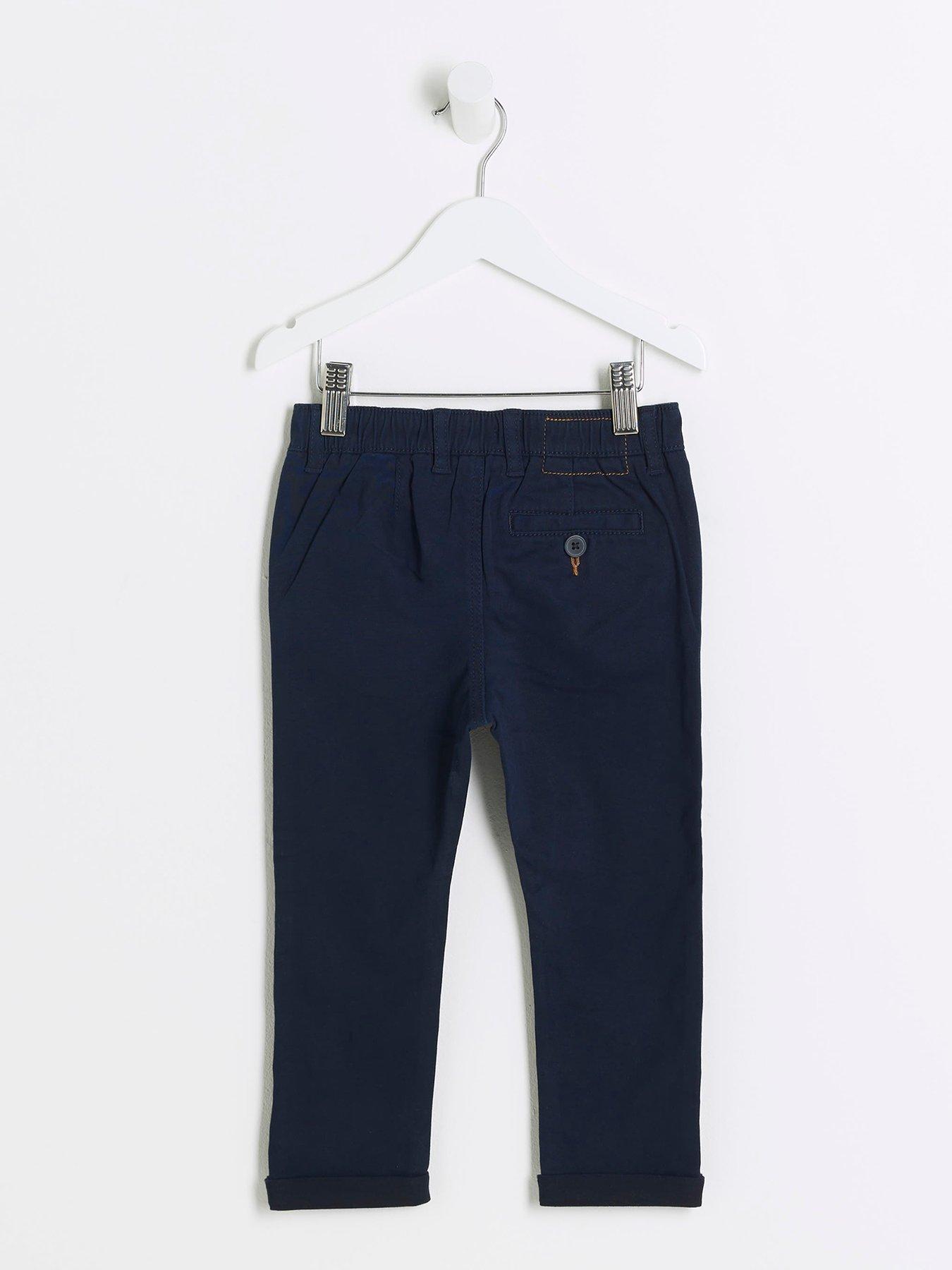 River Island Mini Mini Boys Laundered Chino - Navy | Very.co.uk