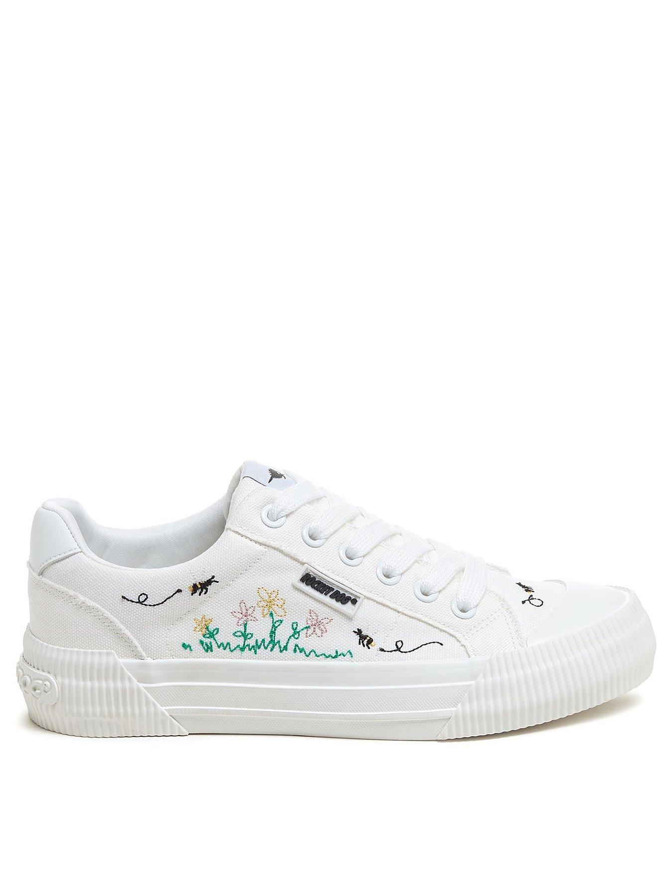 Rocket Dog Cheery Embroidered Canvas Plimsolls White Multi Very