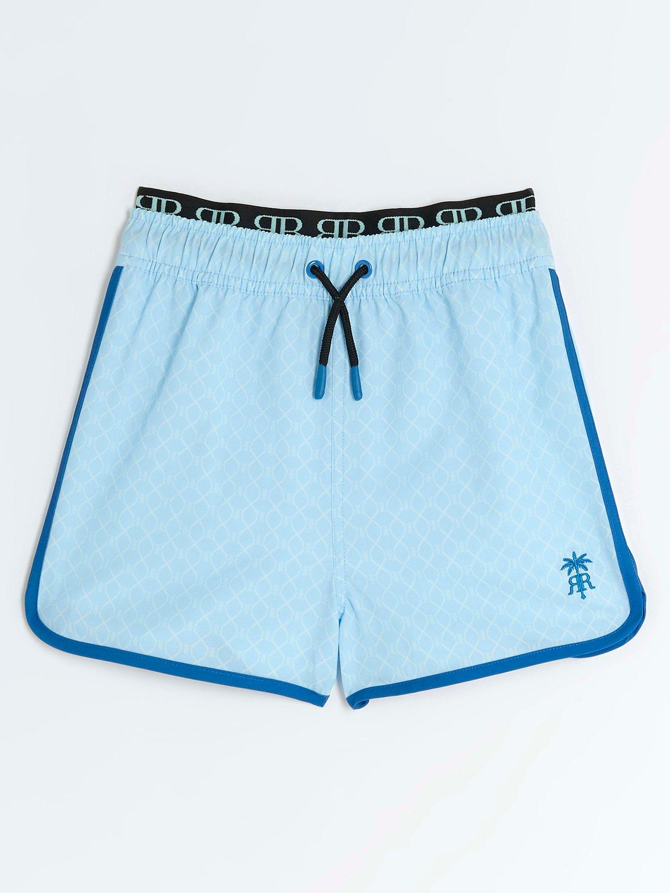 Boys Ri Monogram Swim Shorts Blue