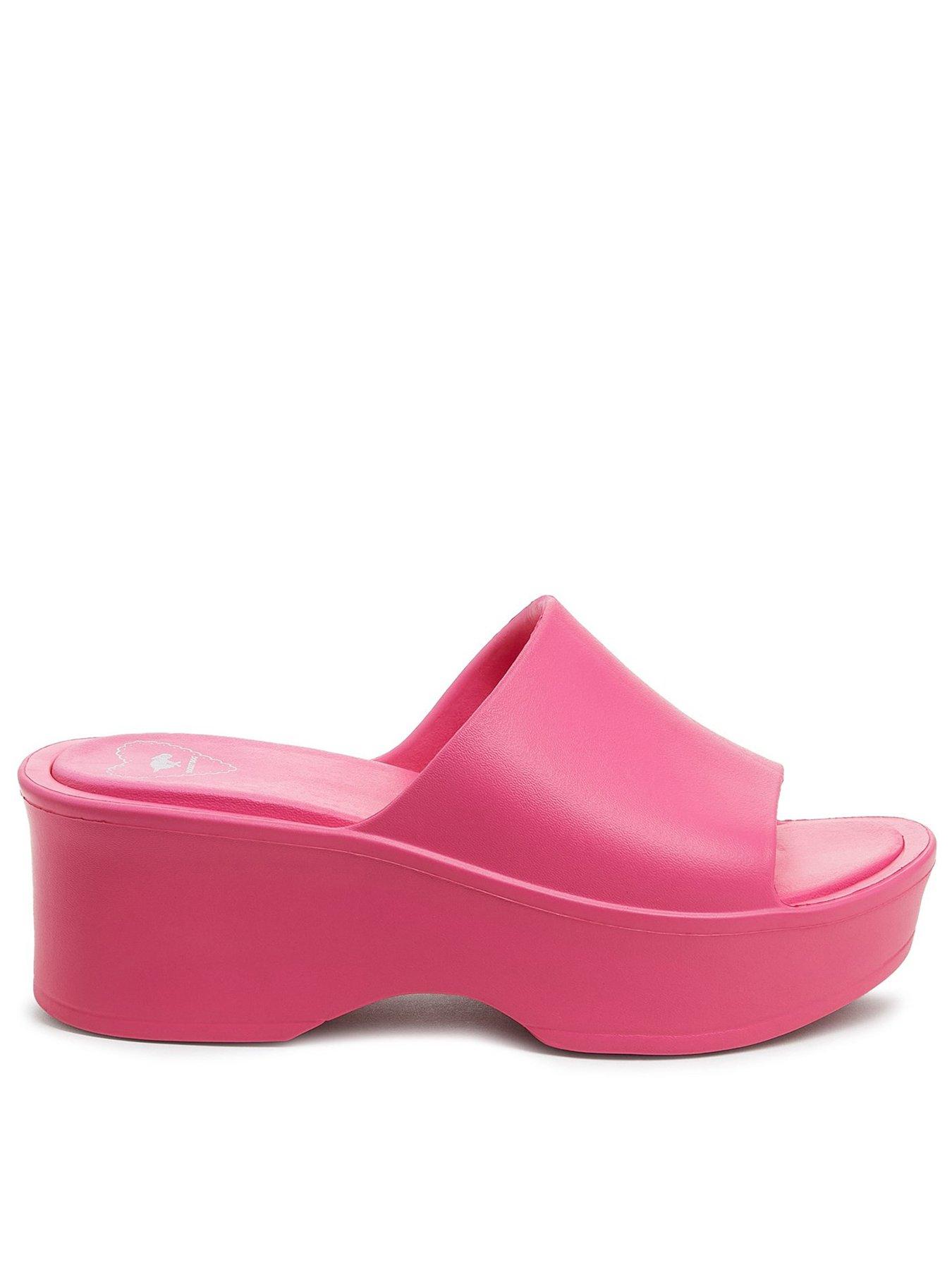 Fuschia pink wedge shoes outlet