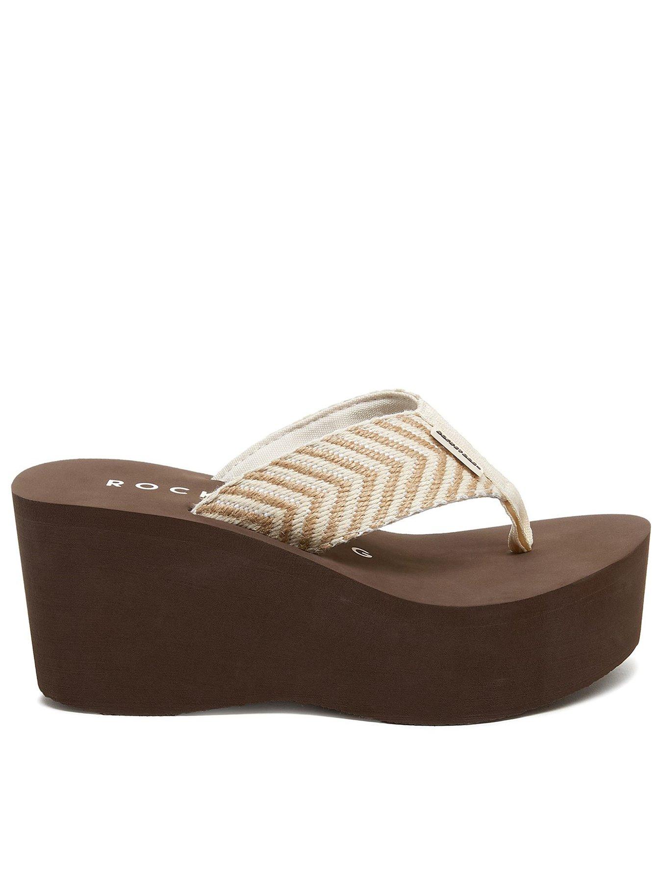 Rocket Dog Crush Toe Post Wedged Sandals - Natural