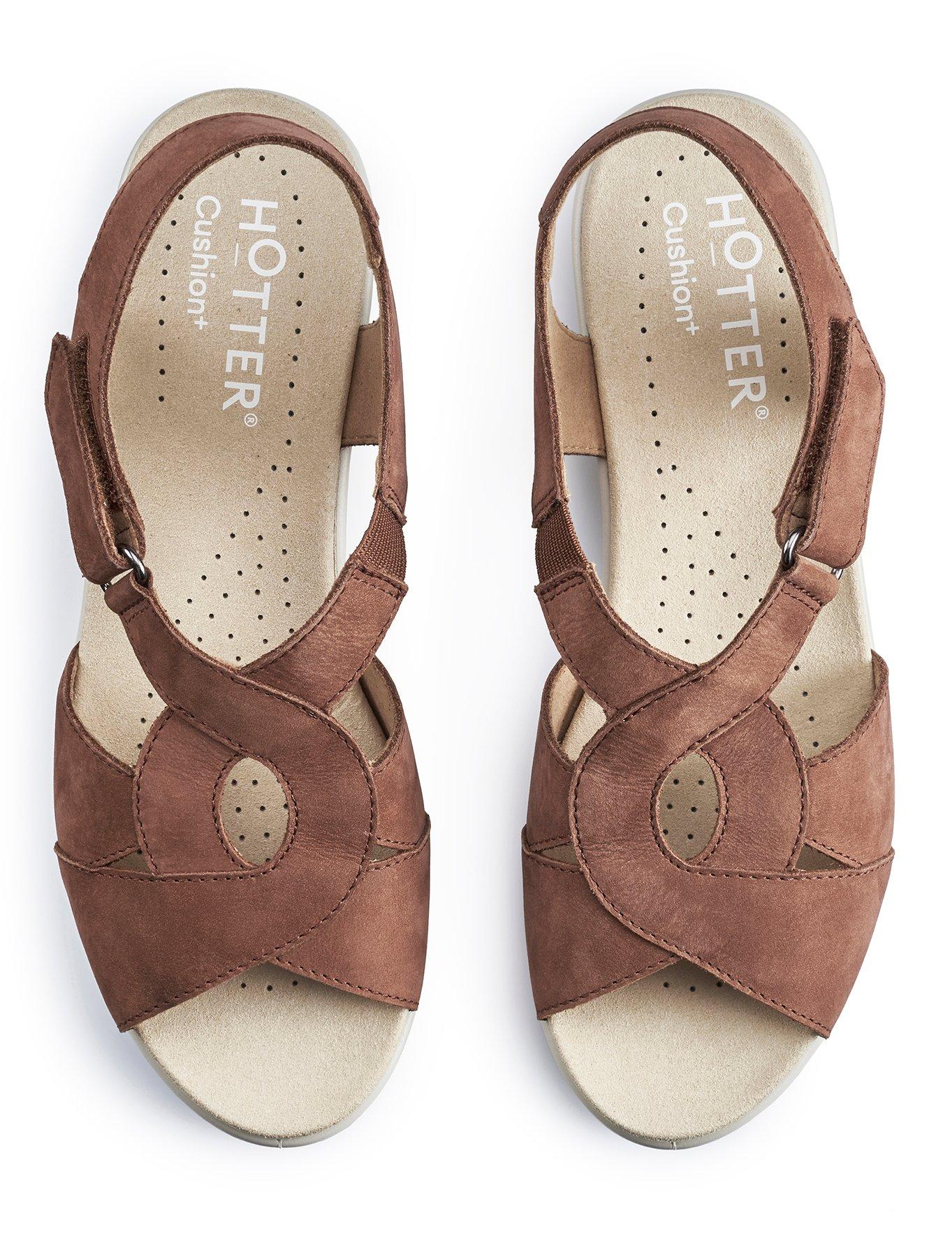 Hotter Sandals Nubuck Standard Isabelle Tan Very