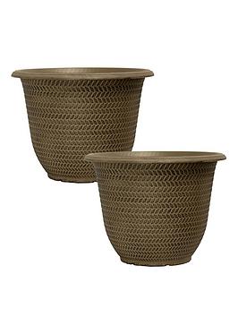 Product photograph of Pair Of Parker Planters - Shaded Taupe 12 from very.co.uk