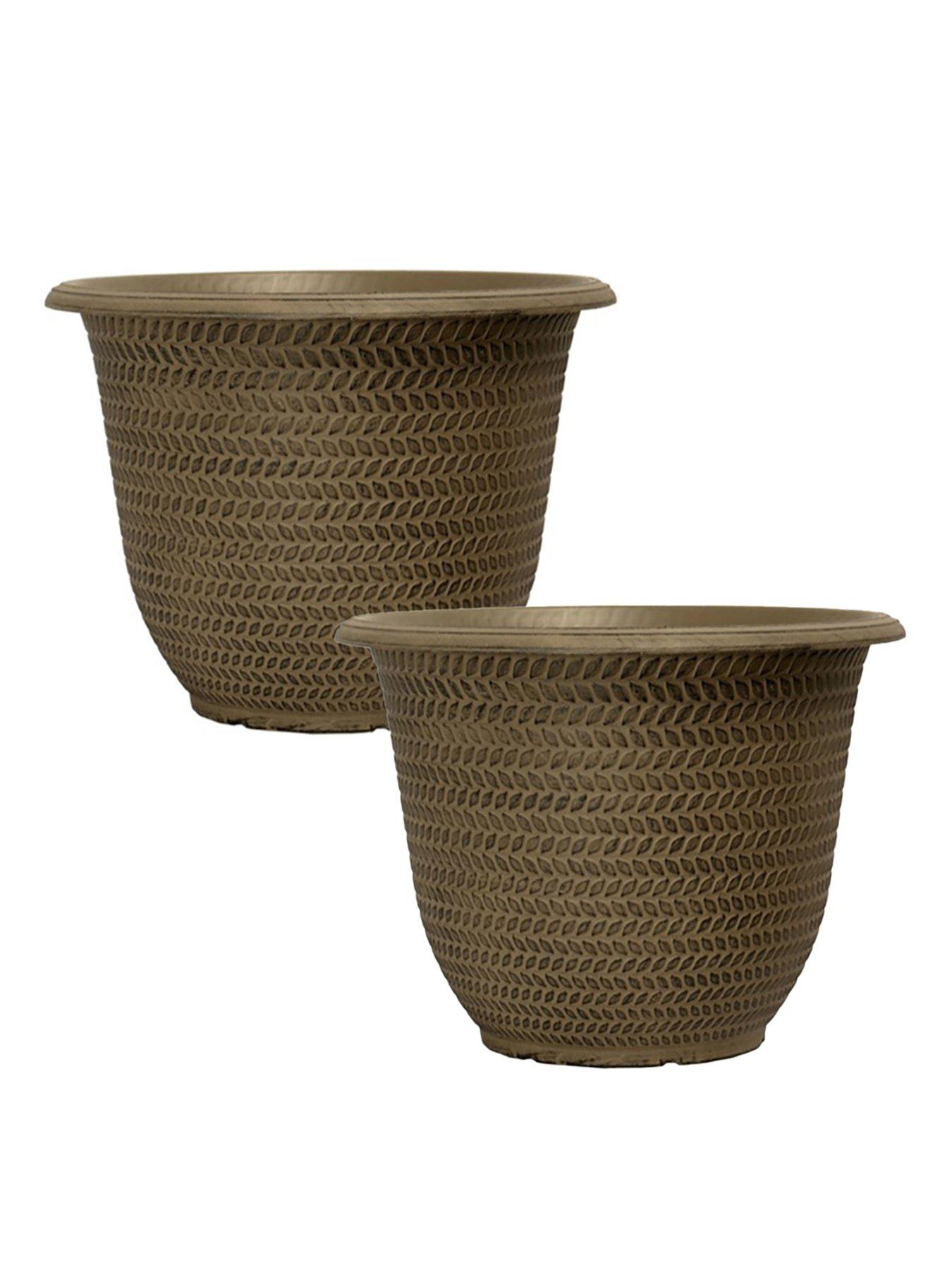 undefined Pair of Parker Planters - Shaded Taupe (12")