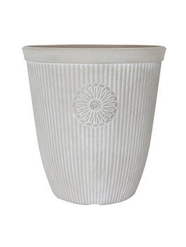Product photograph of Somerville Tall Planter - Pebble White 16 from very.co.uk