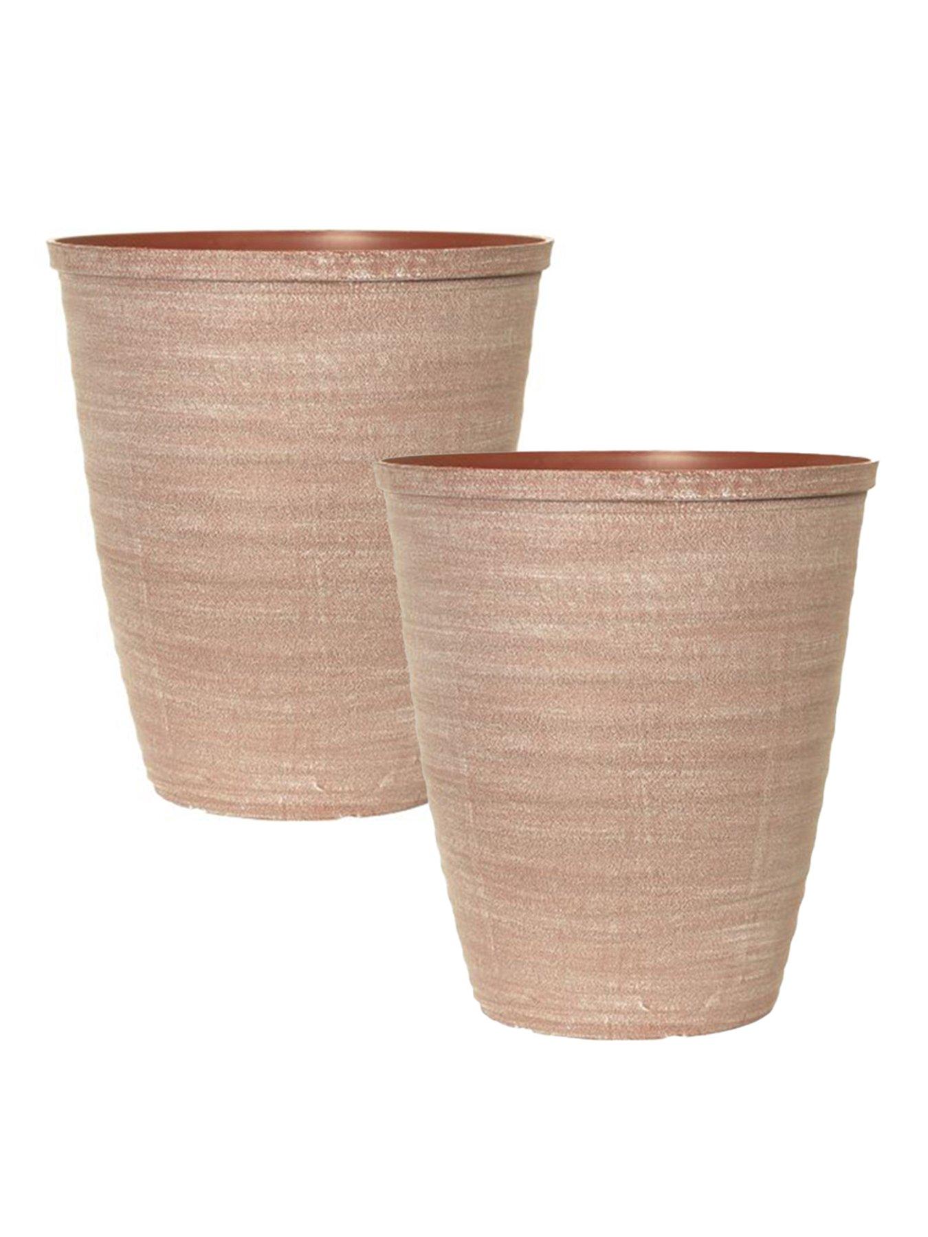 Product photograph of You Garden Pair Of Dune Planters - Powdered Brick 28cm from very.co.uk