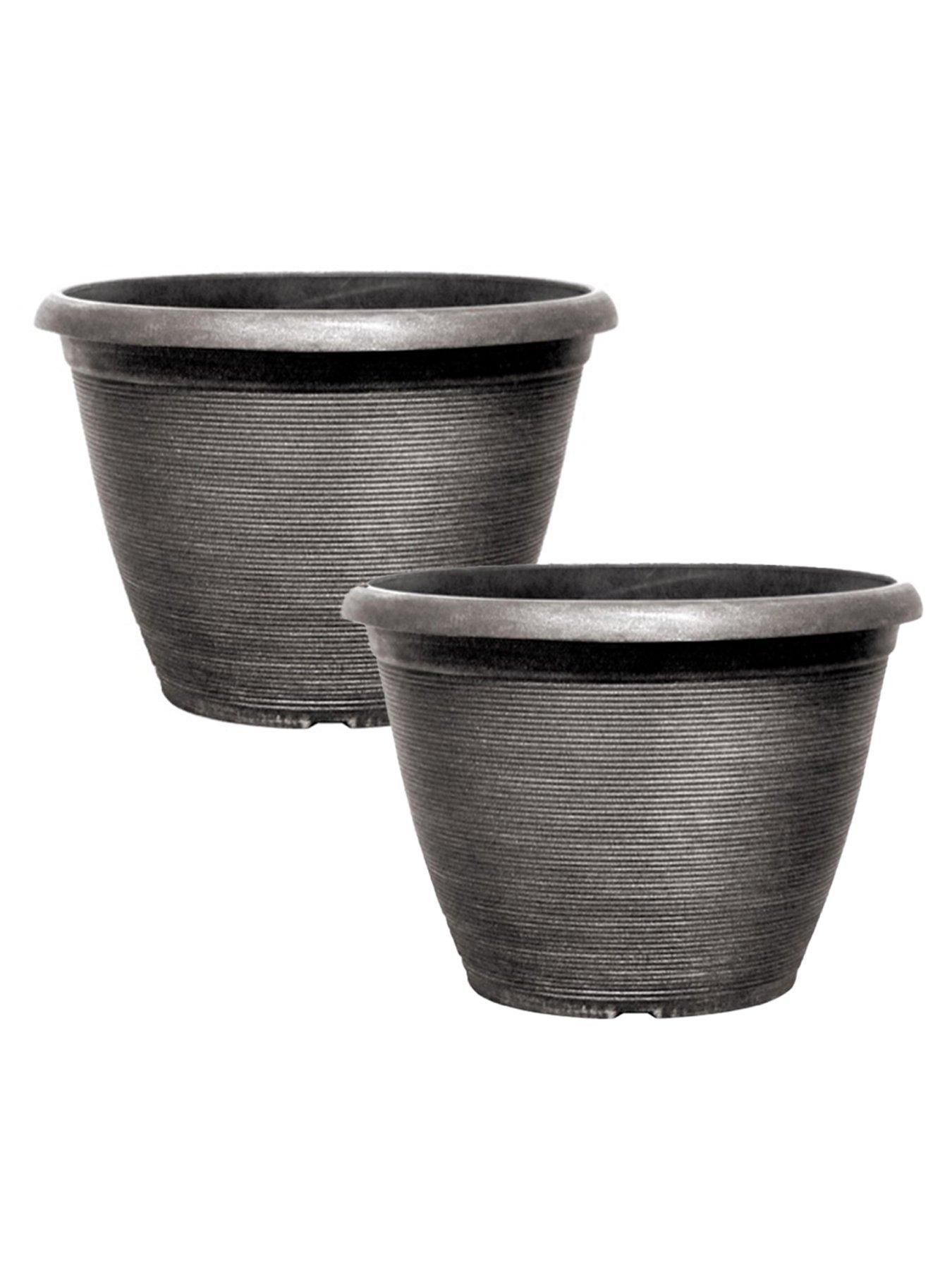 Product photograph of You Garden Pair Of Helix Planters - Silver 13 from very.co.uk