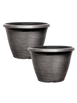 Product photograph of Pair Of Helix Planters - Silver 13 from very.co.uk