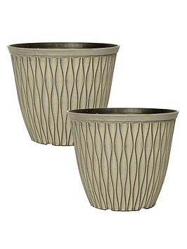 Product photograph of Pair Of Laval Planters - Ebony Grey 20cm from very.co.uk