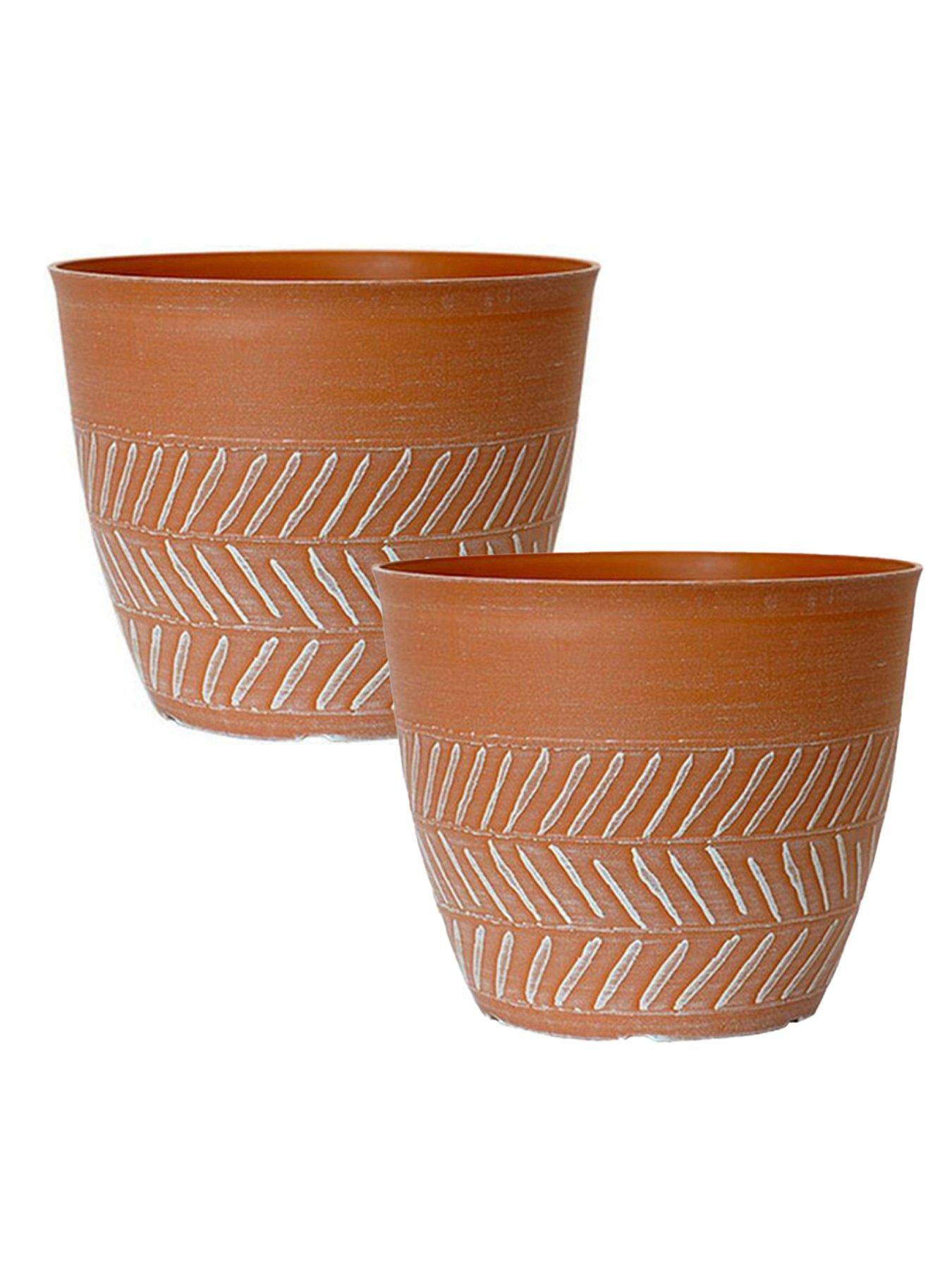 Product photograph of You Garden Pair Of Keke Planters - Powdered Clay 8 from very.co.uk