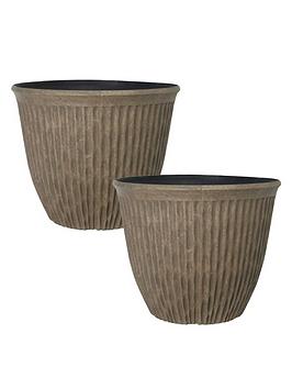 Product photograph of Pair Of Brooklyn Planters - Faux Rock 15 from very.co.uk
