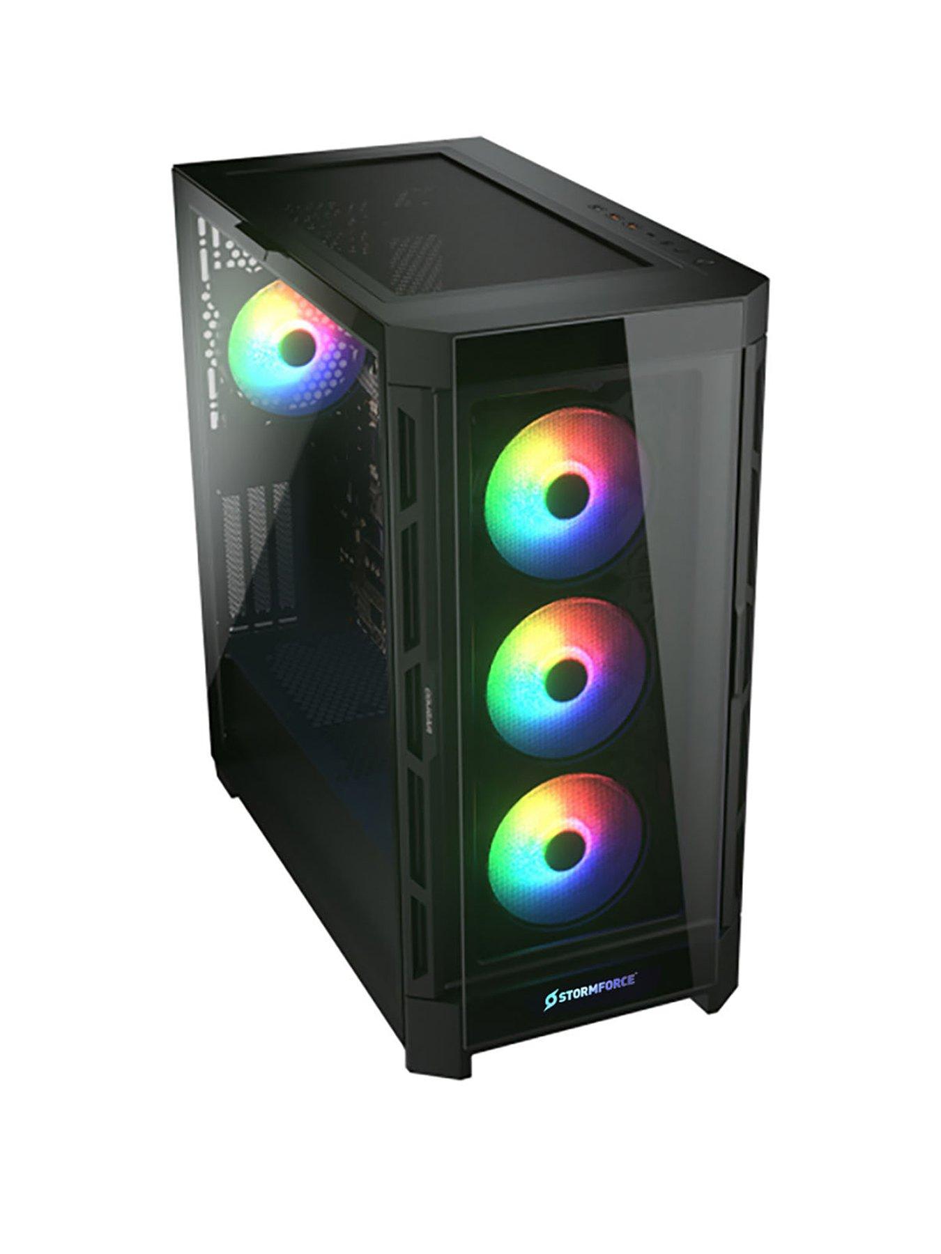 Image 1 of 8 of Stormforce Crystal Gaming Desktop - RTX 4070,&nbsp;Intel Core i7 12700F, 16GB RAM, 1TB SSD