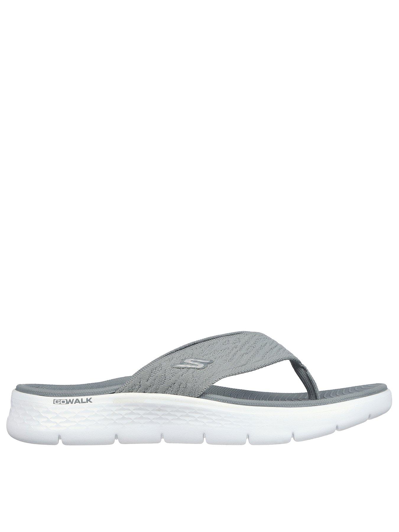 Skechers Go Walk Flex Textured Knit 3 Point Sandal - Grey | Very.co.uk