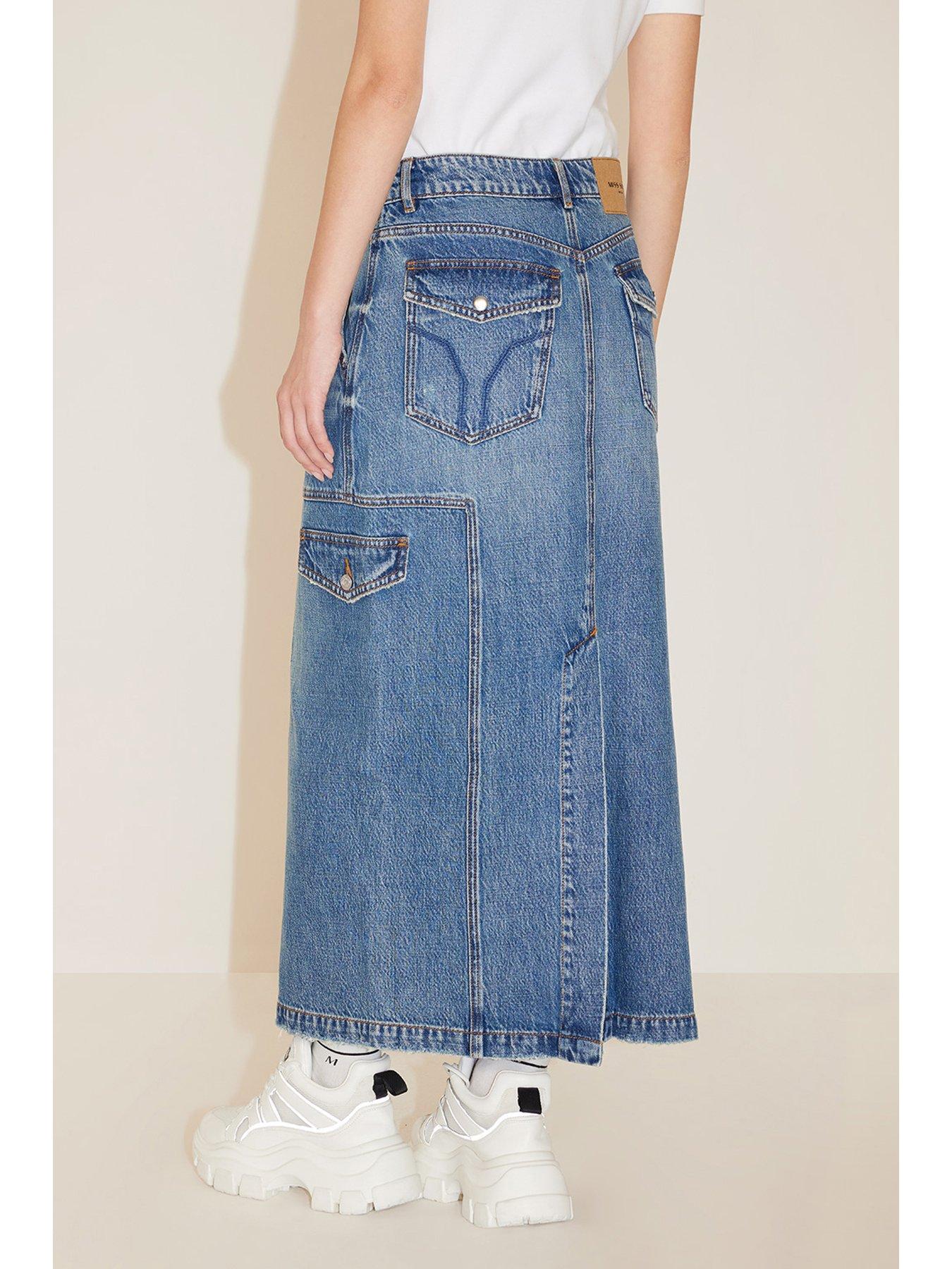 Miss Sixty Denim Midi Skirt -middle Blue | Very.co.uk