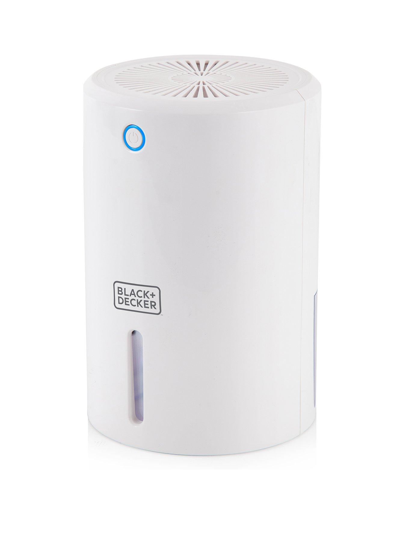 Black & Decker 900ml Portable Mini Dehumidifier, Removable Water Tank, White, BXEH60001GB