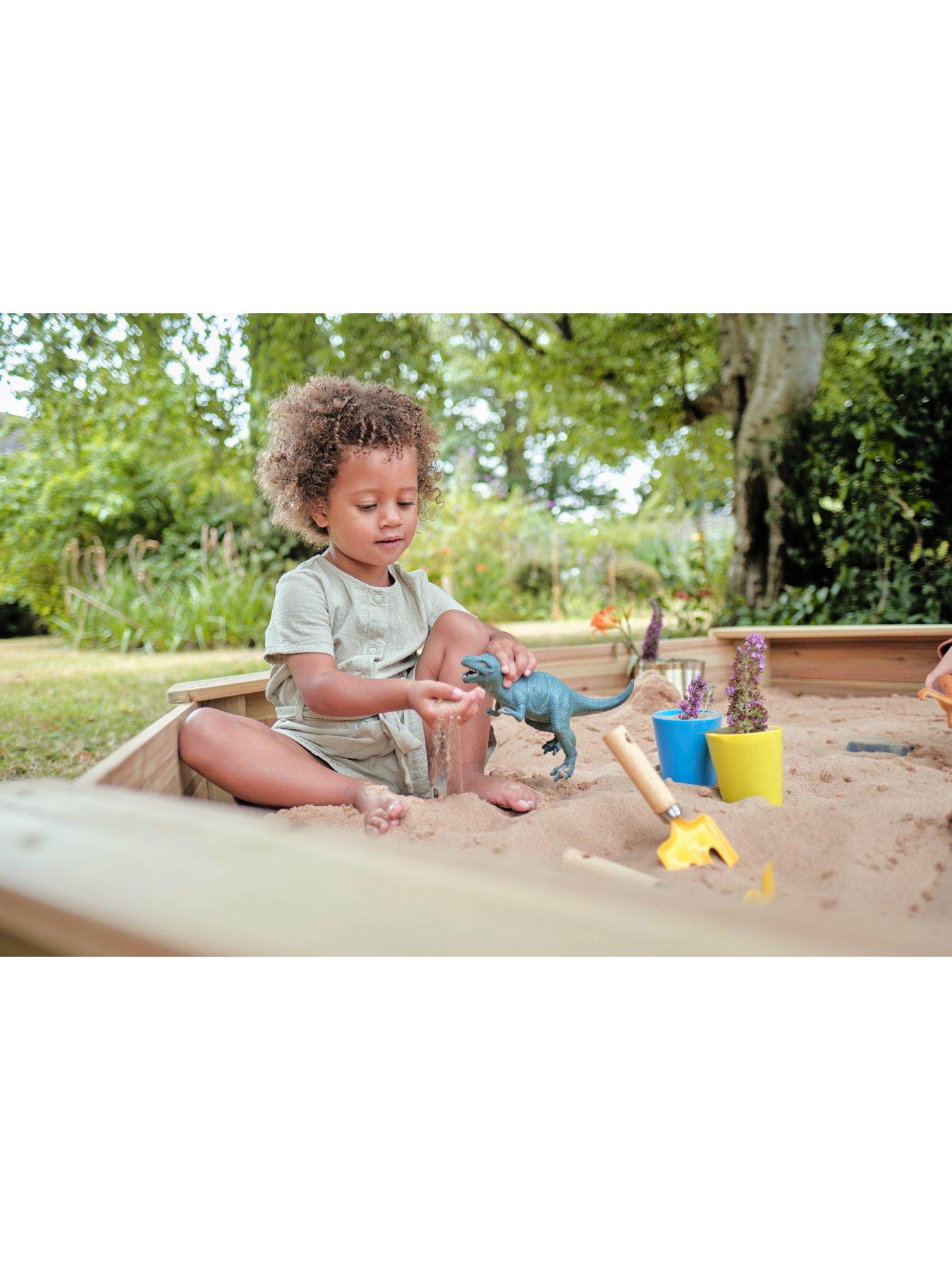 Plum Giant Wooden Sandpit - Natural | Very.co.uk