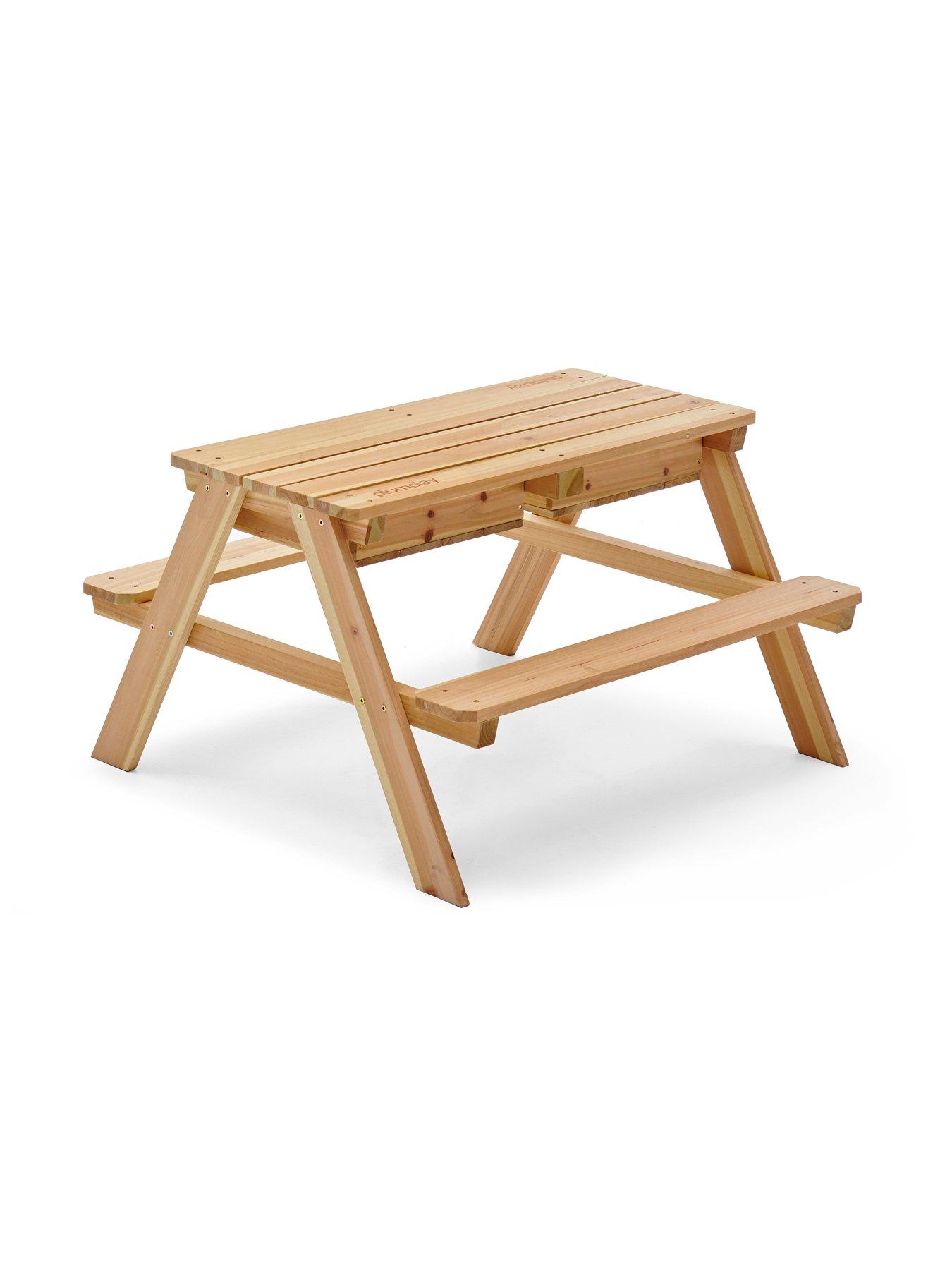 Plum Surfside Wooden Sand & Water Picnic Table Natural Very.co.uk