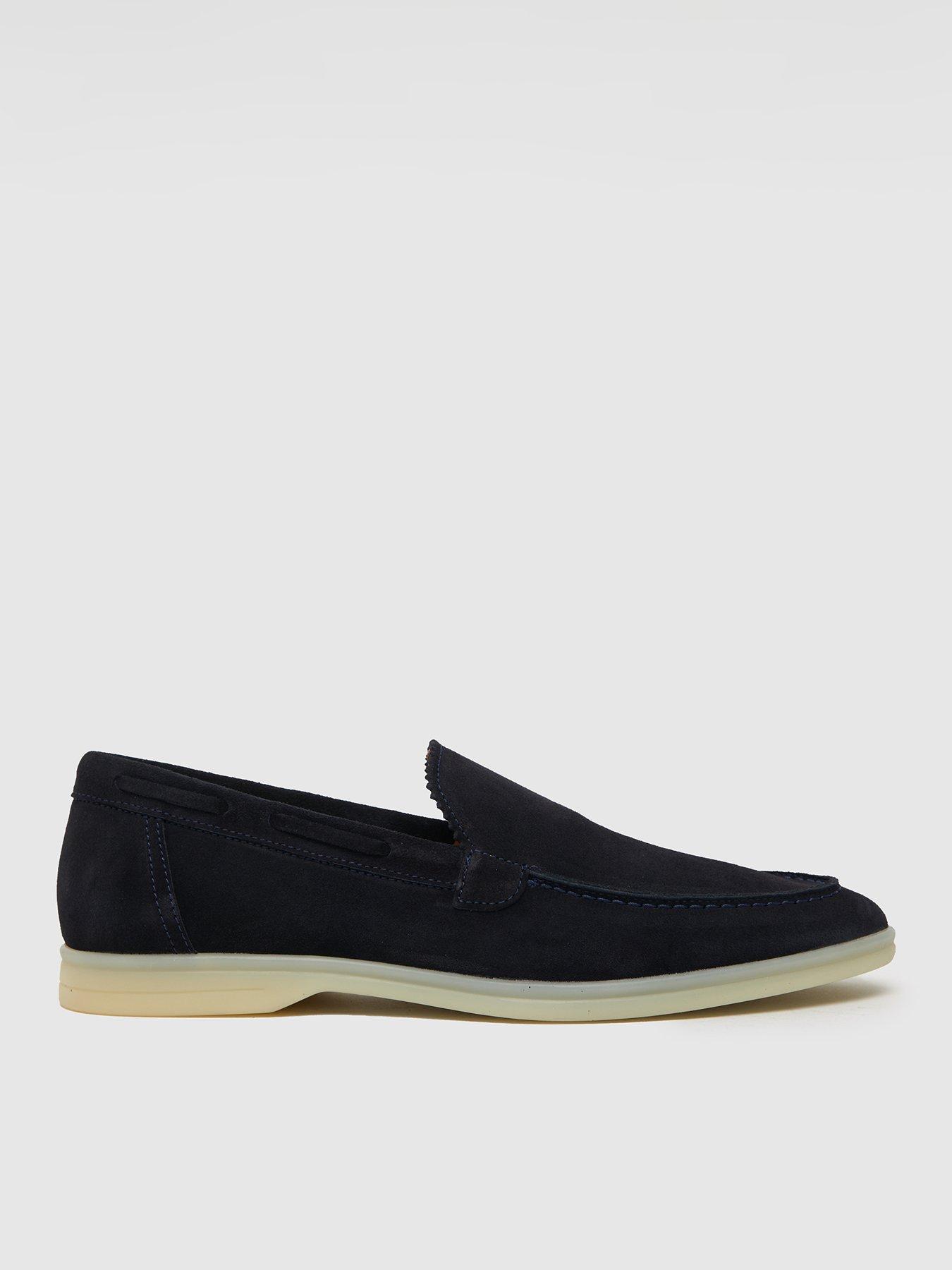 Image 1 of 4 of Schuh Philip Suede Driving Shoes - Navy