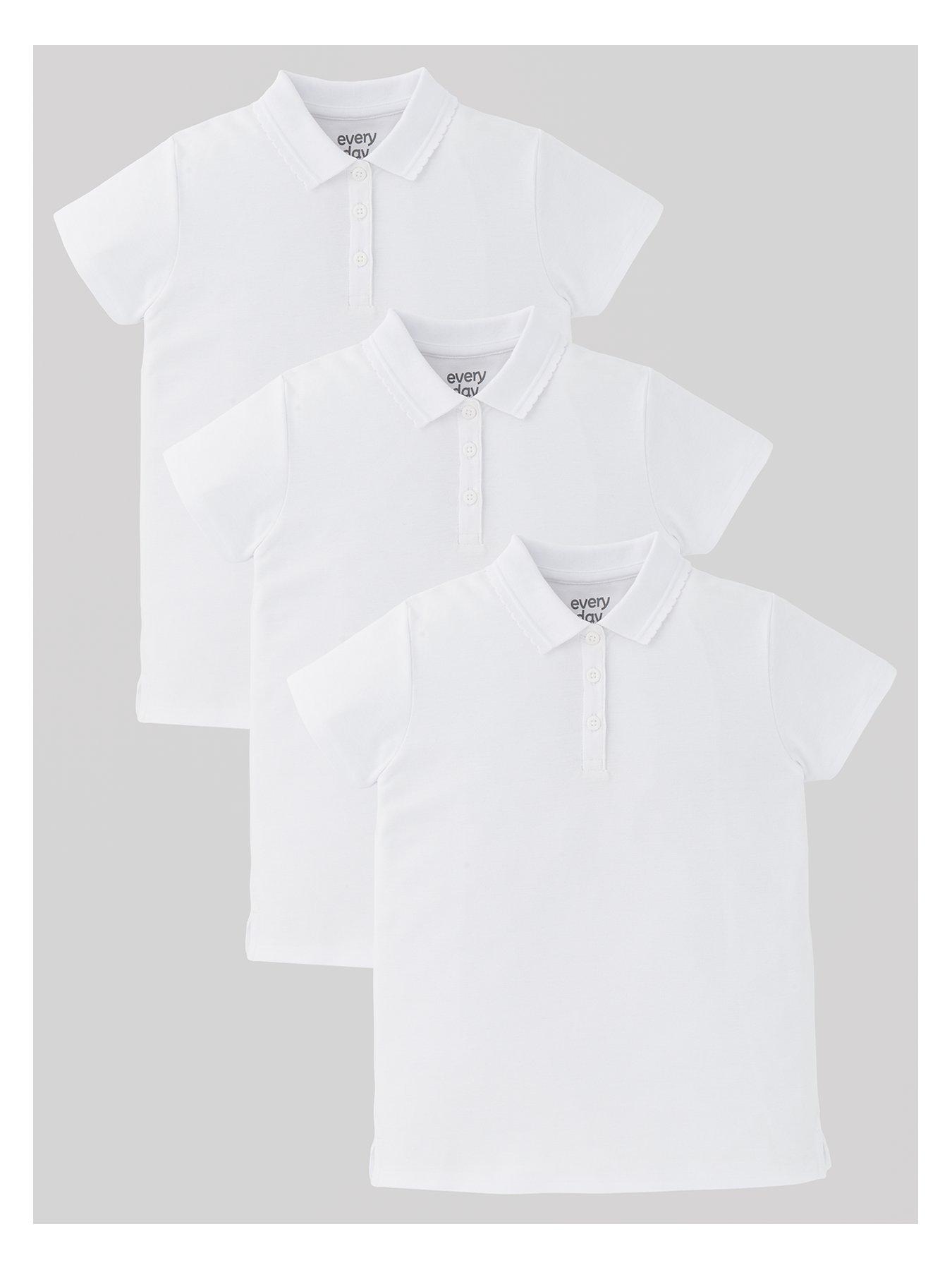 Image 2 of 6 of Everyday Girls 3 Pack School Polo Tops - White