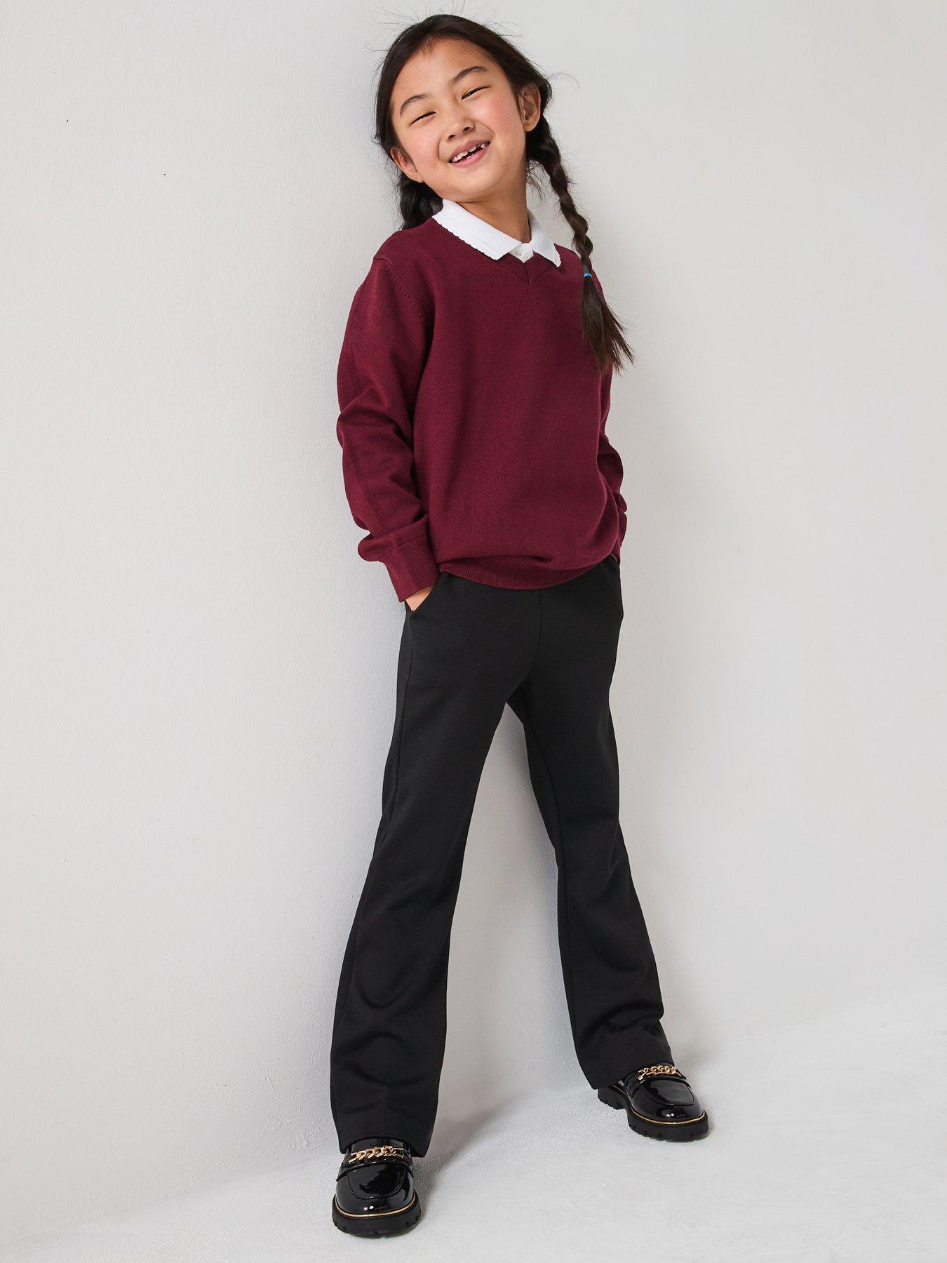 The Very Collection Girls 2 Pack Jersey Kick Flare Trouser - Black