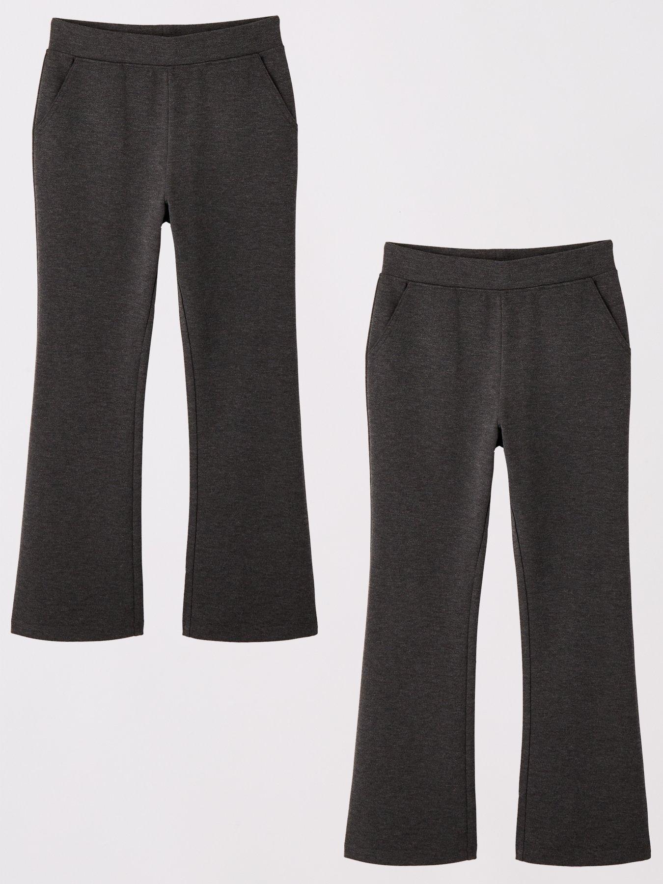 Image of Everyday Girls 2 Pack Jersey Kick Flare Trouser - Grey
