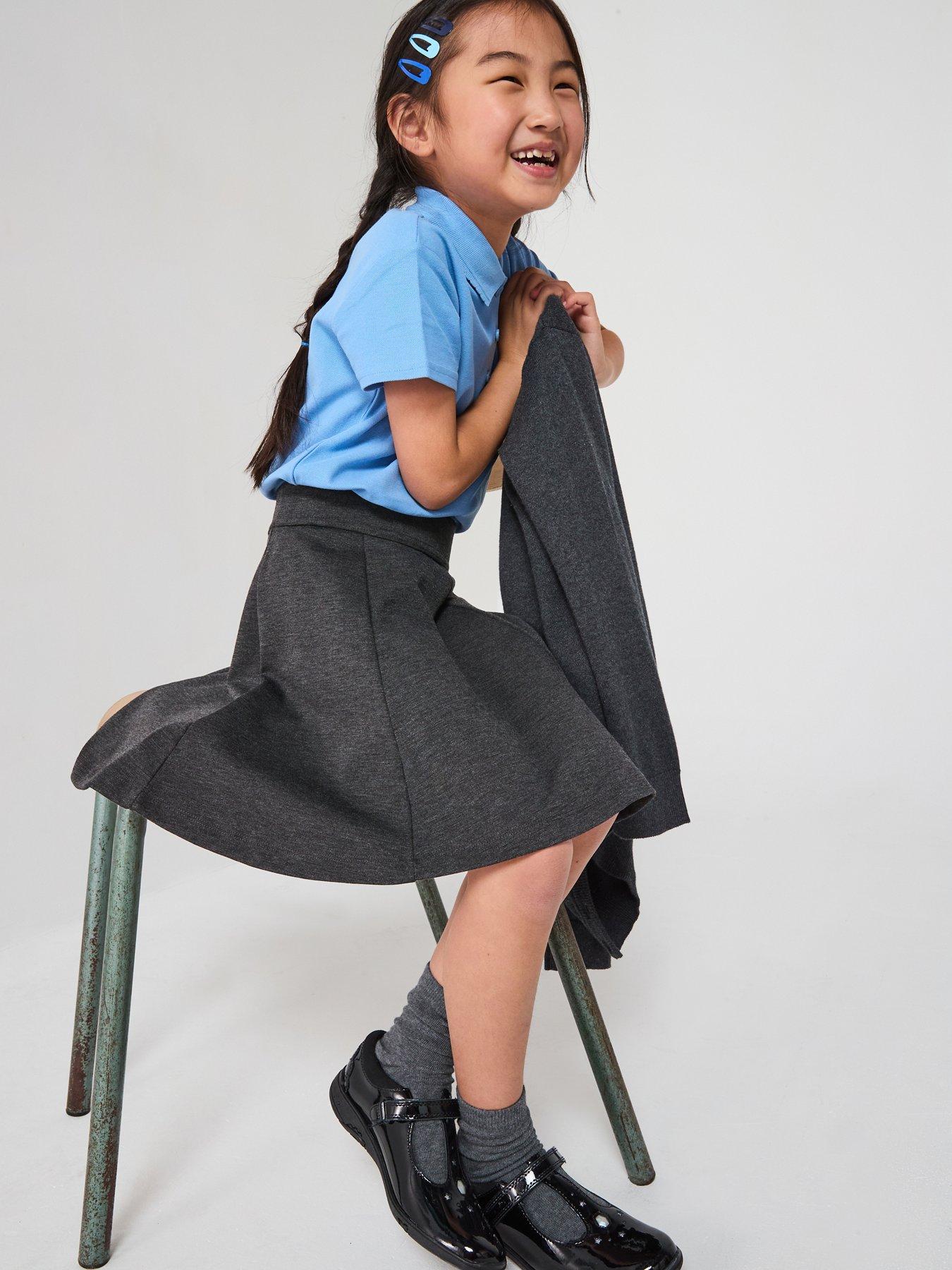 undefined Girls 2 Pack Jersey Skater Skirts - Grey