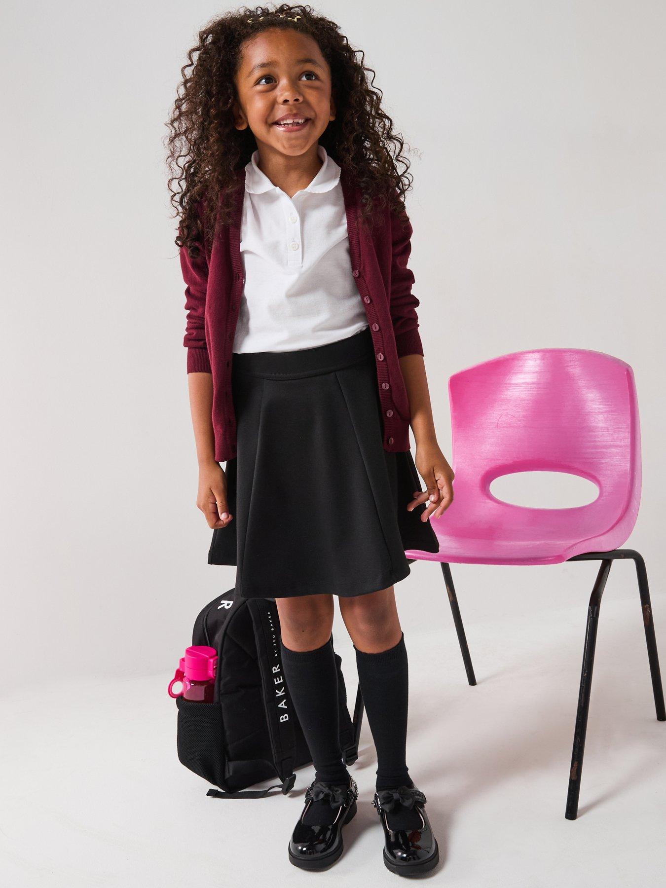The Very Collection Girls 2 Pack Jersey Skater Skirts - Black