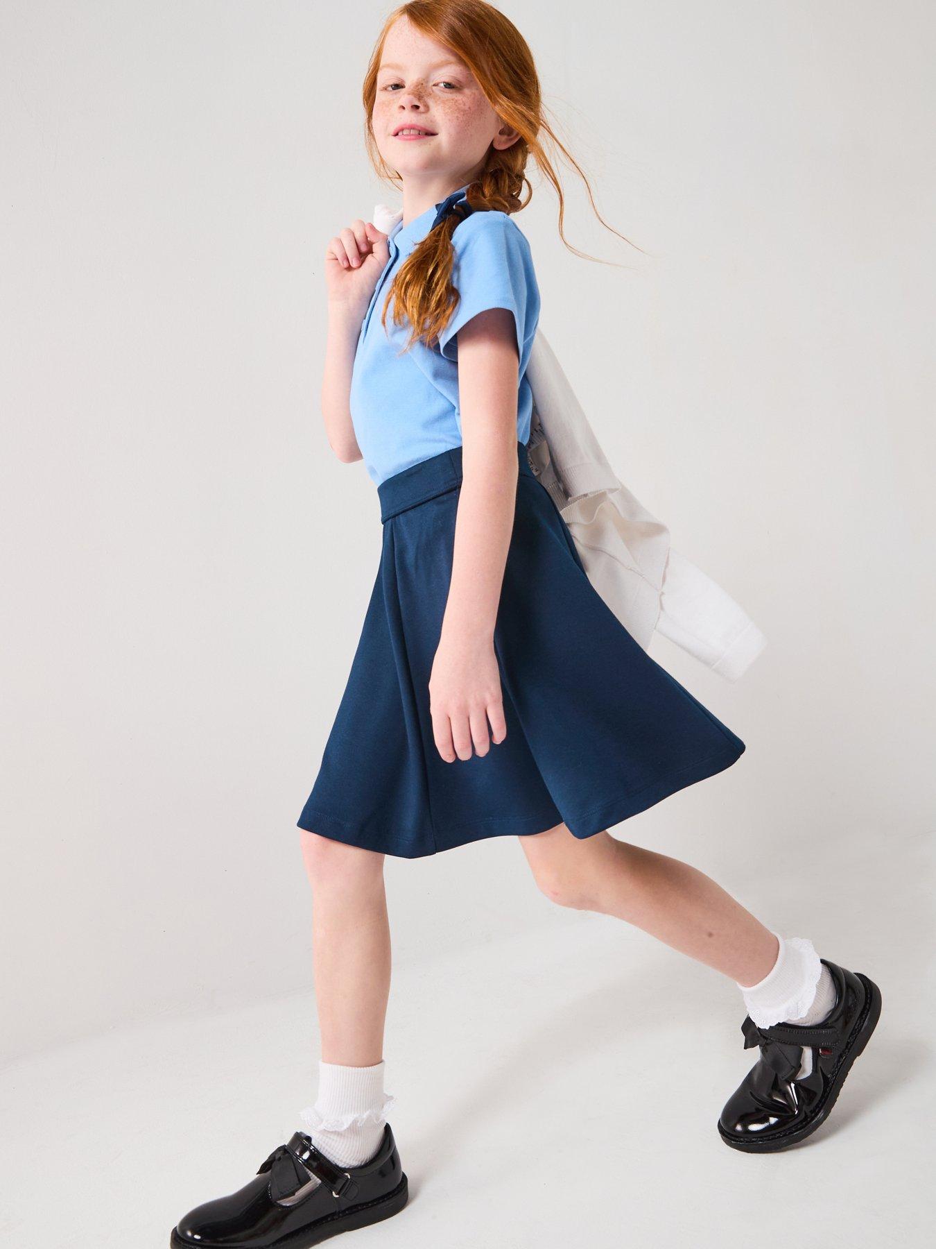 undefined Girls 2 Pack Jersey Skater Skirts - Navy