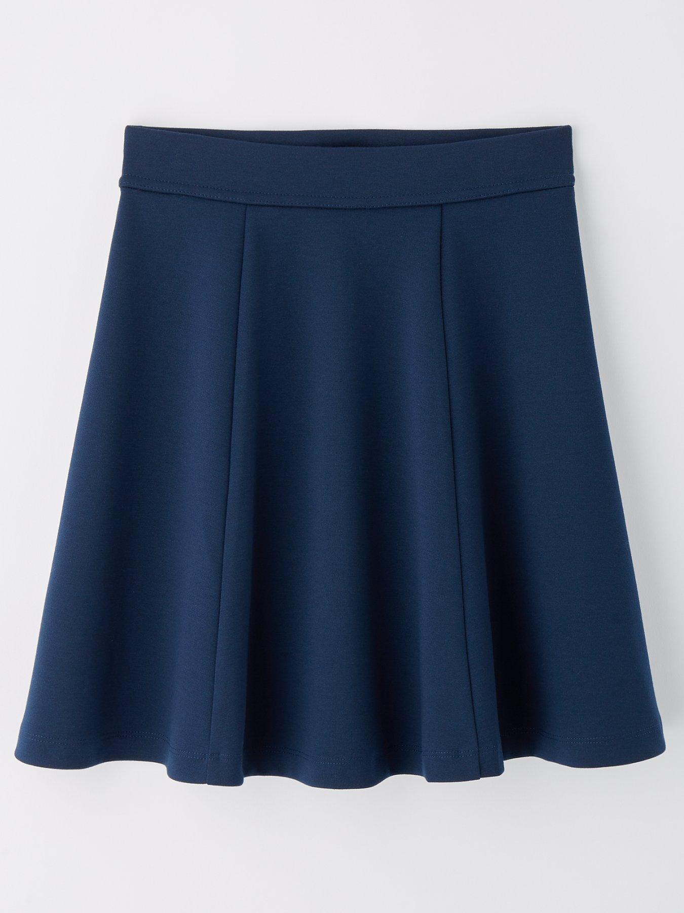 Girls 2 Pack Jersey Skater Skirts Navy