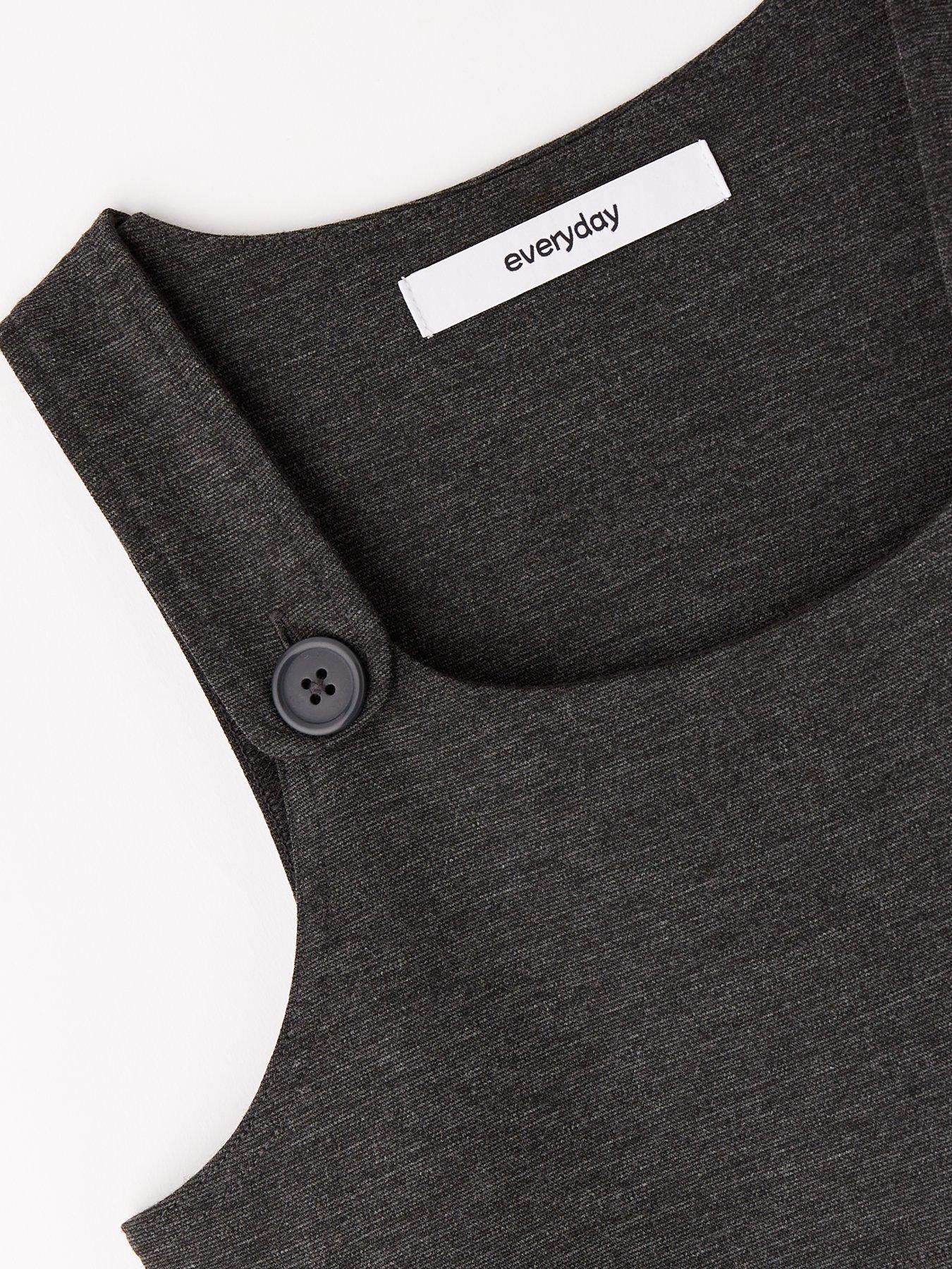 Image 5 of 7 of The Very Collection Girls 2 Pack Jersey Pinafore - Grey