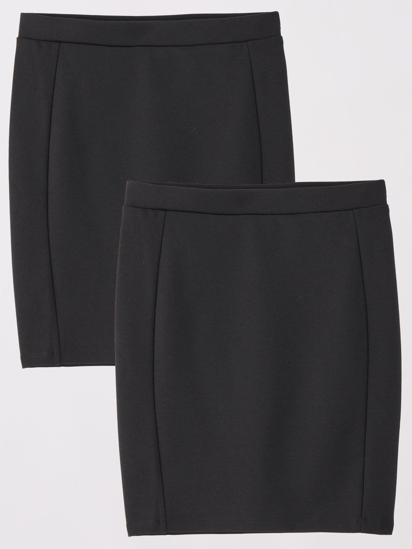 Everyday Girls 2 Pack Jersey Tube Skirt - Black | Very.co.uk